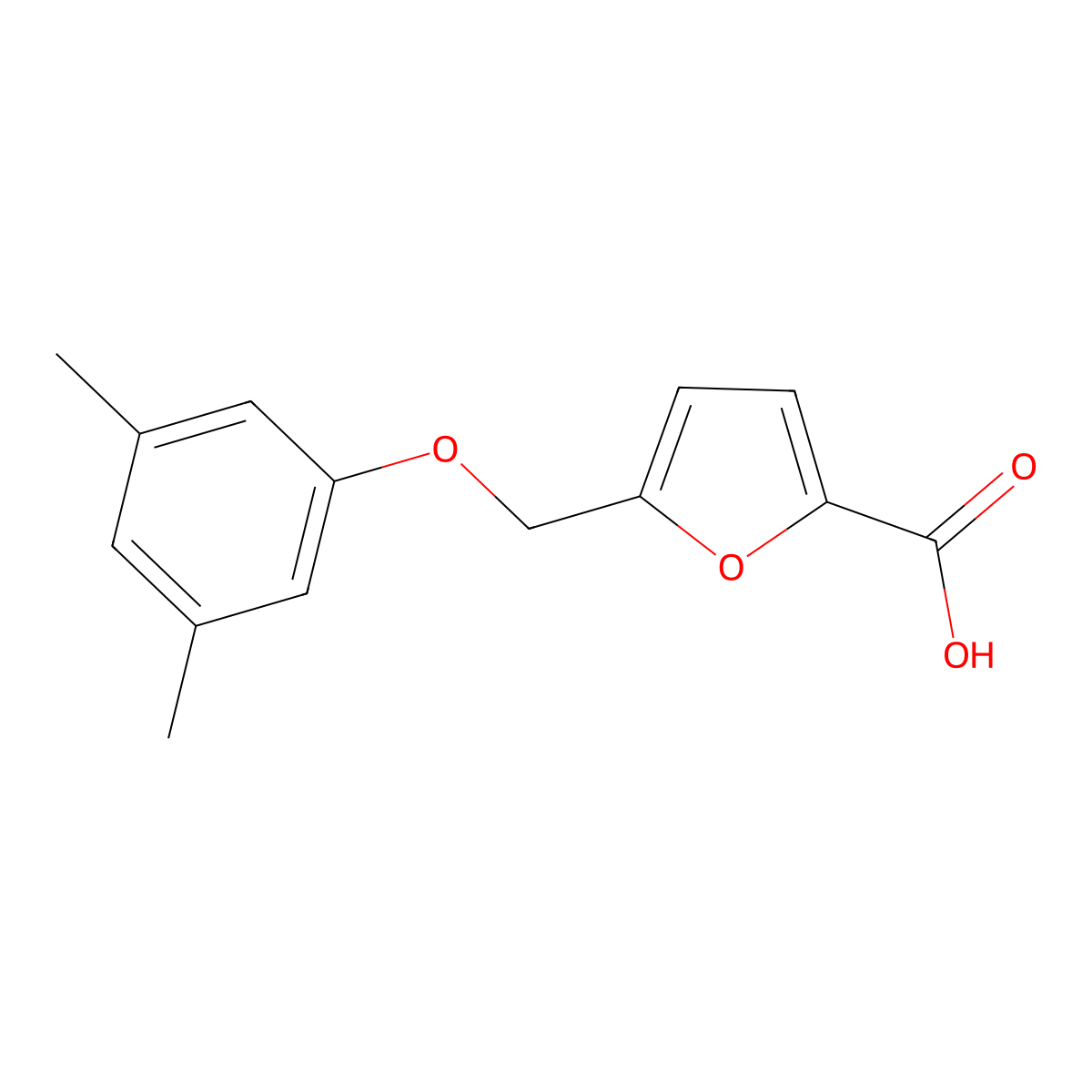 5-[(3,5-Dimethylphenoxy)methyl]-2-furoic acid molecular structure, CAS 405898-00-2