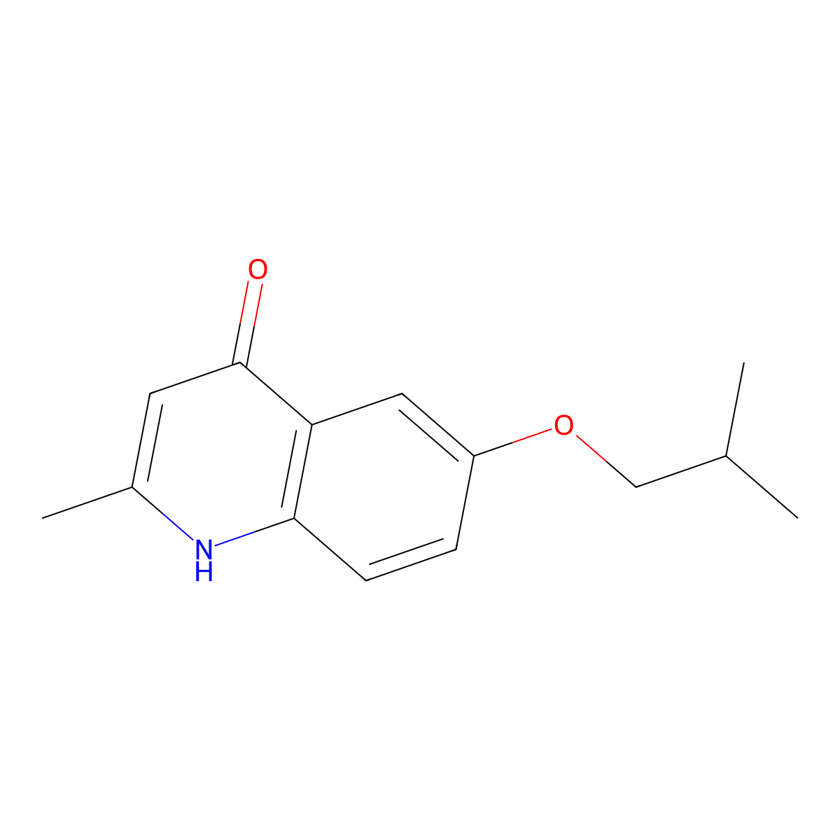 6-Isobutoxy-2-methylquinolin-4-ol molecular structure, CAS 405898-26-2