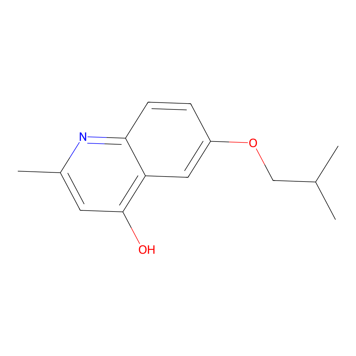 6-Isobutoxy-2-methylquinolin-4-ol molecular structure, CAS 405898-26-2