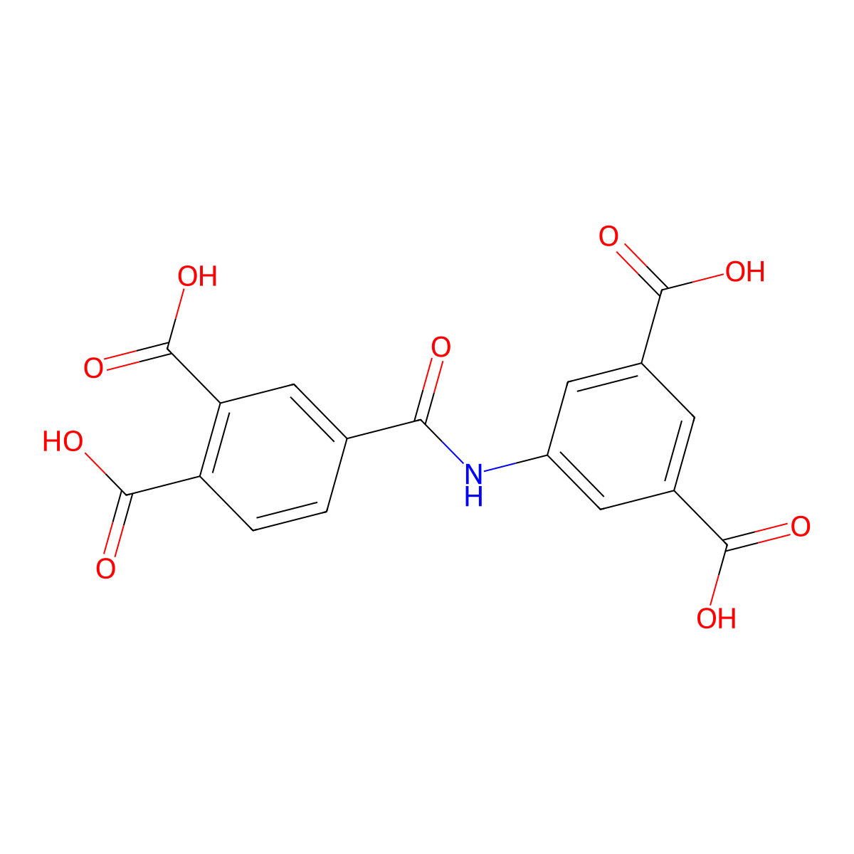 4-((3,5-Dicarboxyphenyl)carbamoyl)phthalic acid molecular structure, CAS 405898-35-3