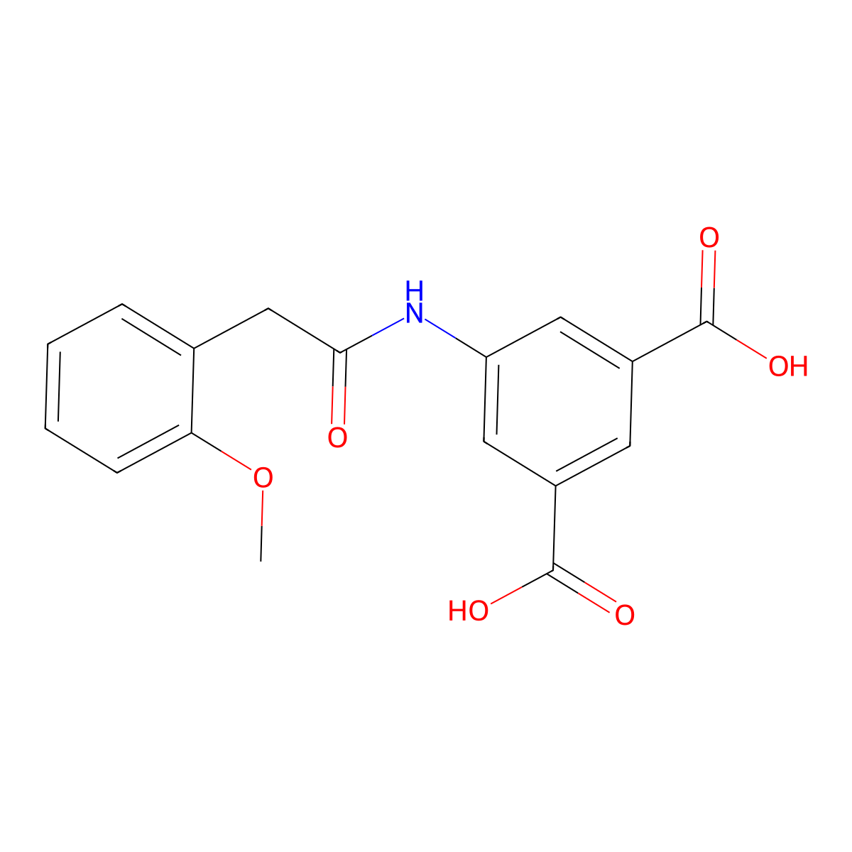 5-{[(2-Methoxyphenyl)acetyl]amino}benzene-1,3-dicarboxylic acid molecular structure, CAS 405898-82-0