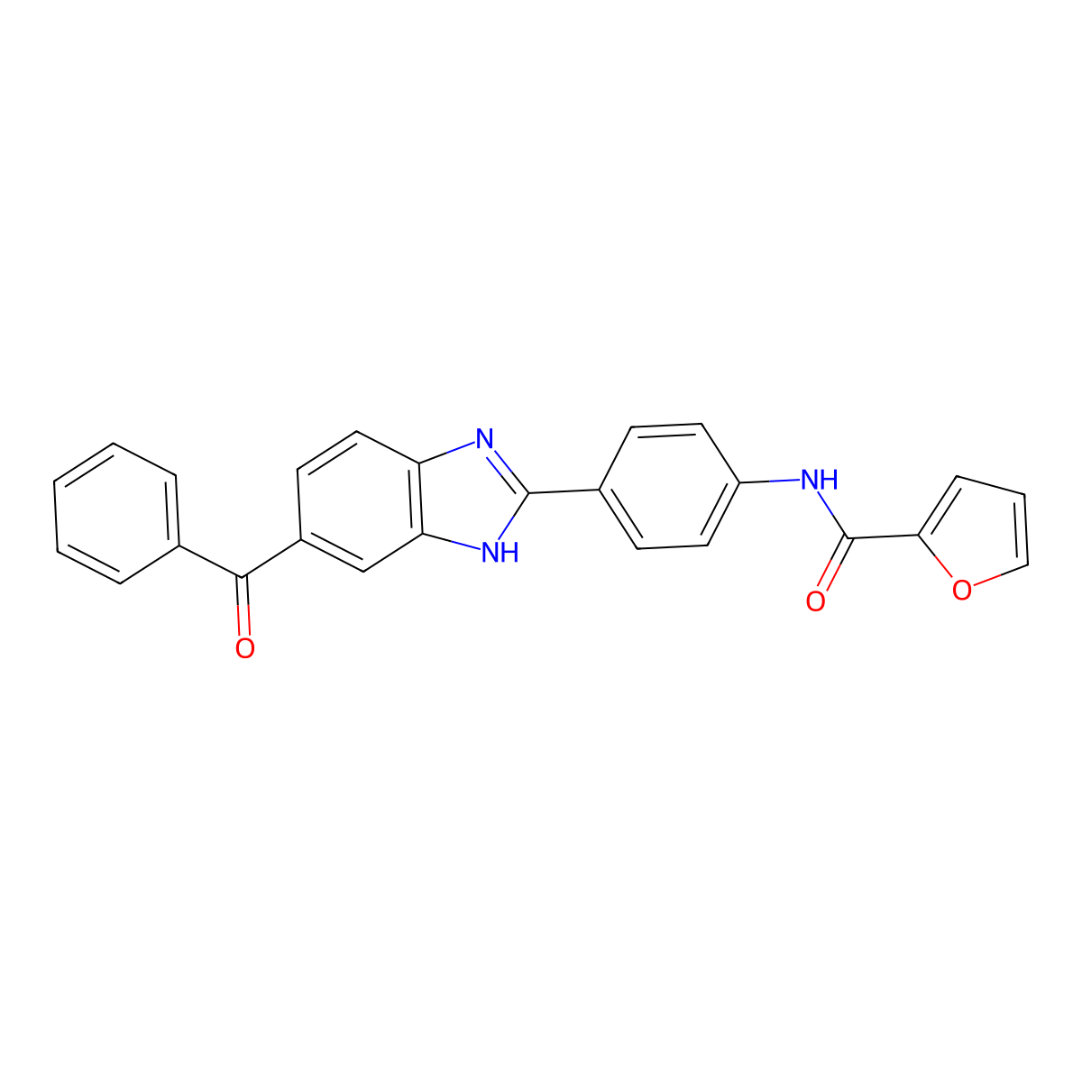 N-[4-(6-benzoyl-1H-benzimidazol-2-yl)phenyl]furan-2-carboxamide molecular structure, CAS 405898-95-5