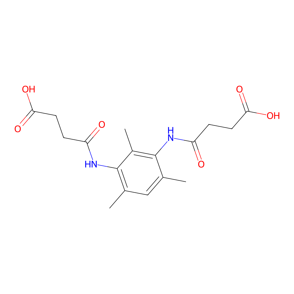 4,4'-[(2,4,6-Trimethylbenzene-1,3-diyl)diimino]bis(4-oxobutanoic acid) molecular structure, CAS 405899-59-4