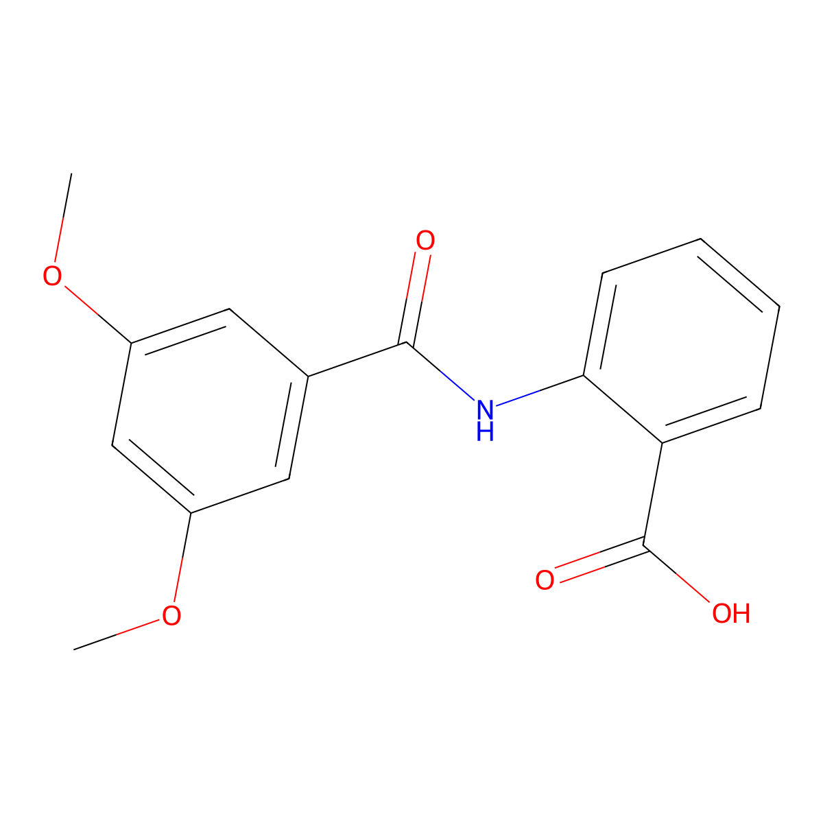2-{[(3,5-Dimethoxyphenyl)carbonyl]amino}benzoic acid molecular structure, CAS 405901-09-9