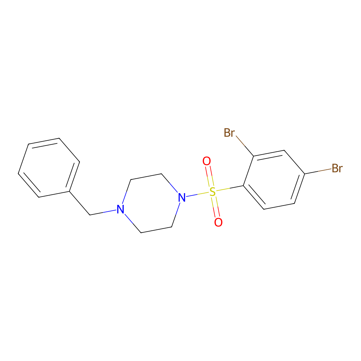 1-Benzyl-4-(2,4-dibromobenzenesulfonyl)piperazine molecular structure, CAS 405903-57-3