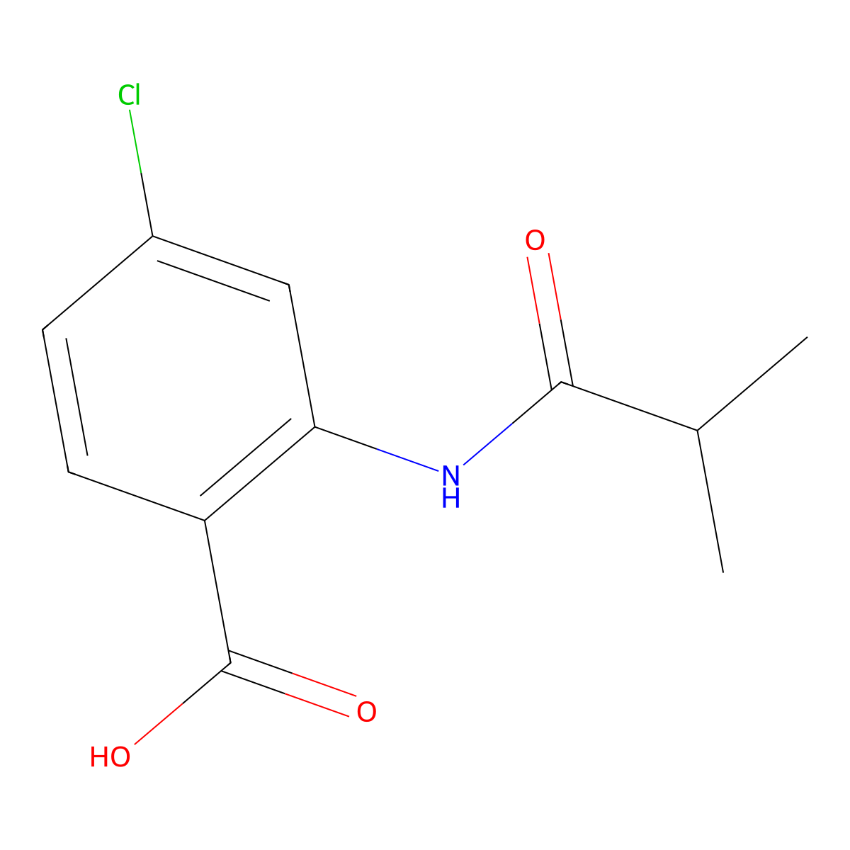 4-Chloro-2-(isobutyrylamino)benzoic acid molecular structure, CAS 405904-57-6