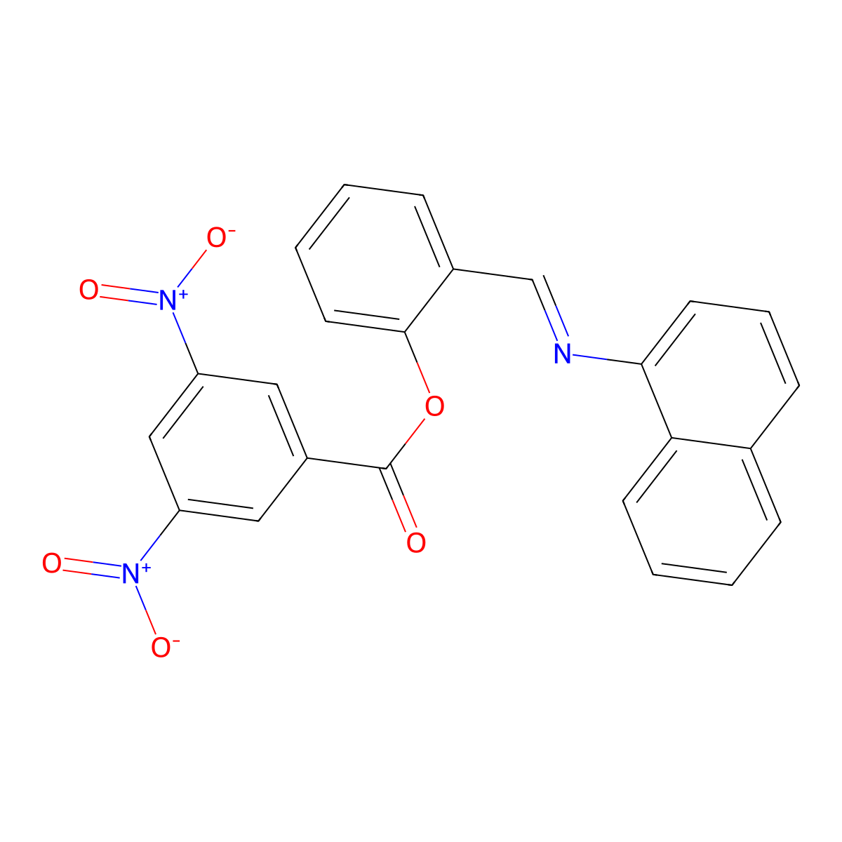 [2-(Naphthalen-1-yliminomethyl)phenyl] 3,5-dinitrobenzoate molecular structure, CAS 405905-18-2
