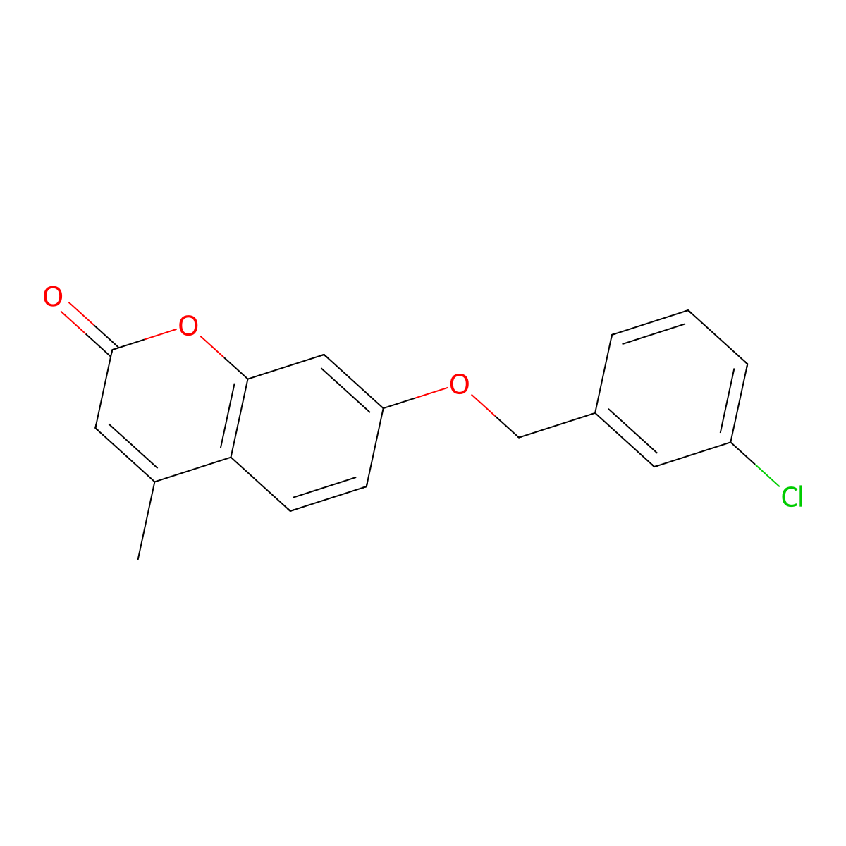 7-[(3-chlorobenzyl)oxy]-4-methyl-2H-chromen-2-one molecular structure, CAS 405905-25-1