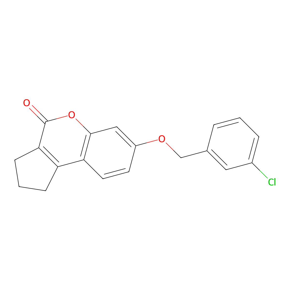 7-[(3-chlorobenzyl)oxy]-2,3-dihydrocyclopenta[c]chromen-4(1H)-one molecular structure, CAS 405908-35-2