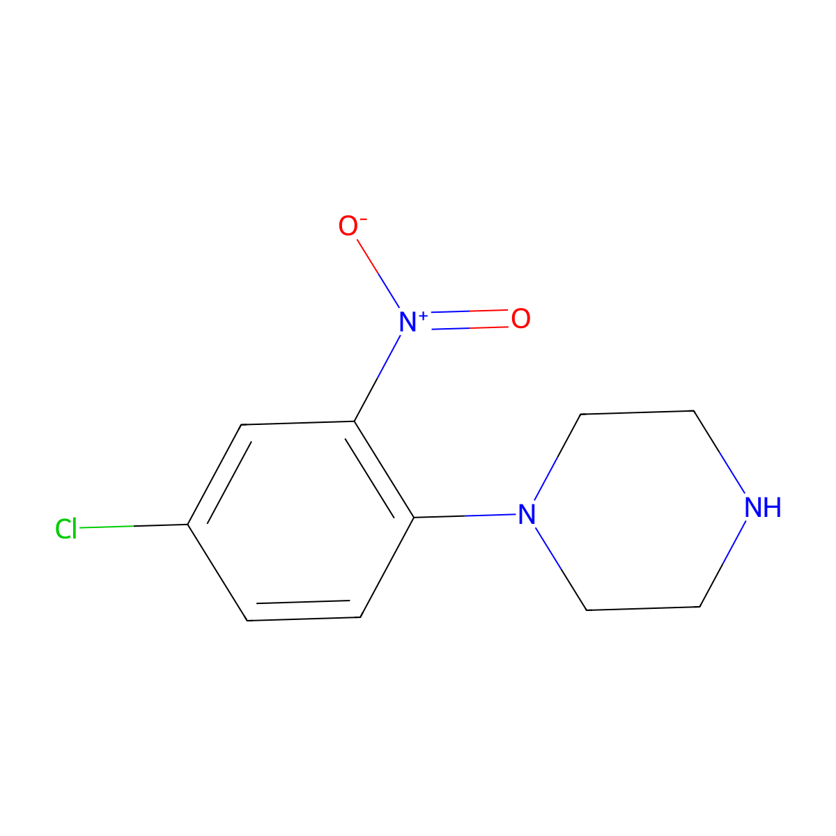 1-(4-Chloro-2-nitrophenyl)piperazine molecular structure, CAS 405910-34-1
