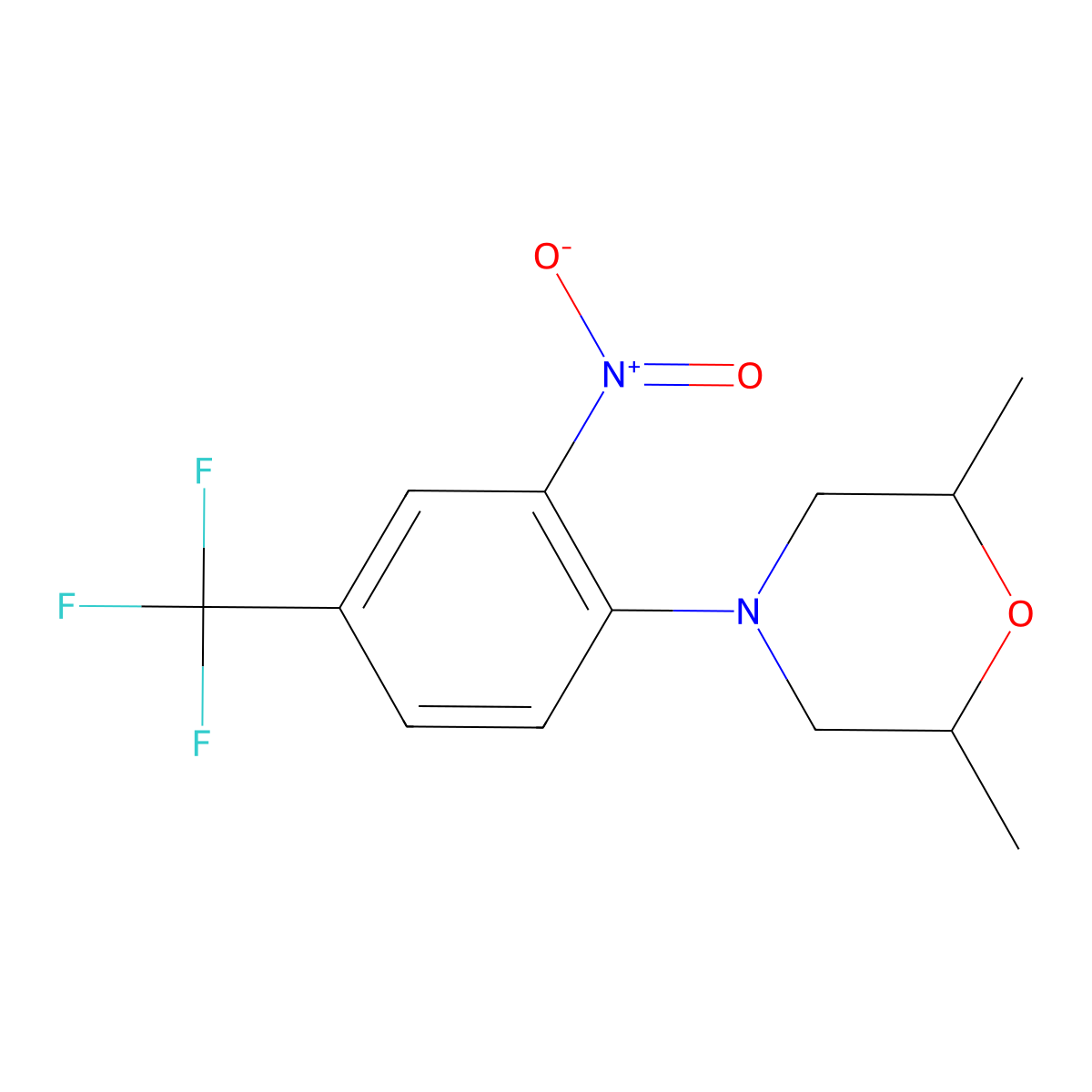 2,6-Dimethyl-4-[2-nitro-4-(trifluoromethyl)phenyl]morpholine molecular structure, CAS 405910-36-3