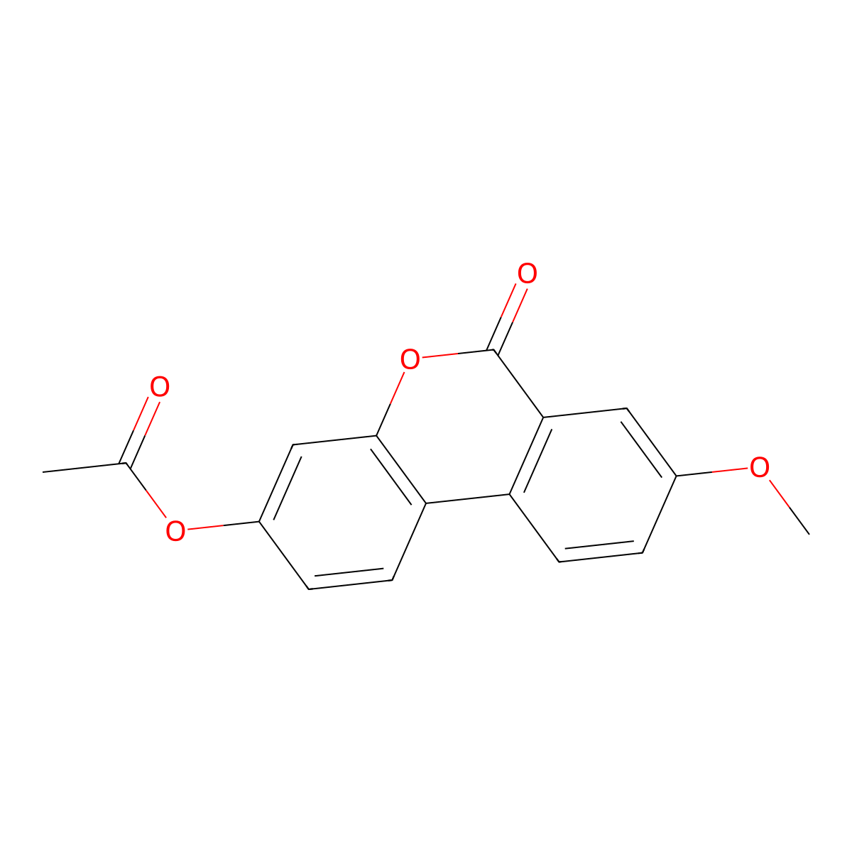 8-methoxy-6-oxo-6H-benzo[c]chromen-3-yl acetate molecular structure, CAS 405916-57-6