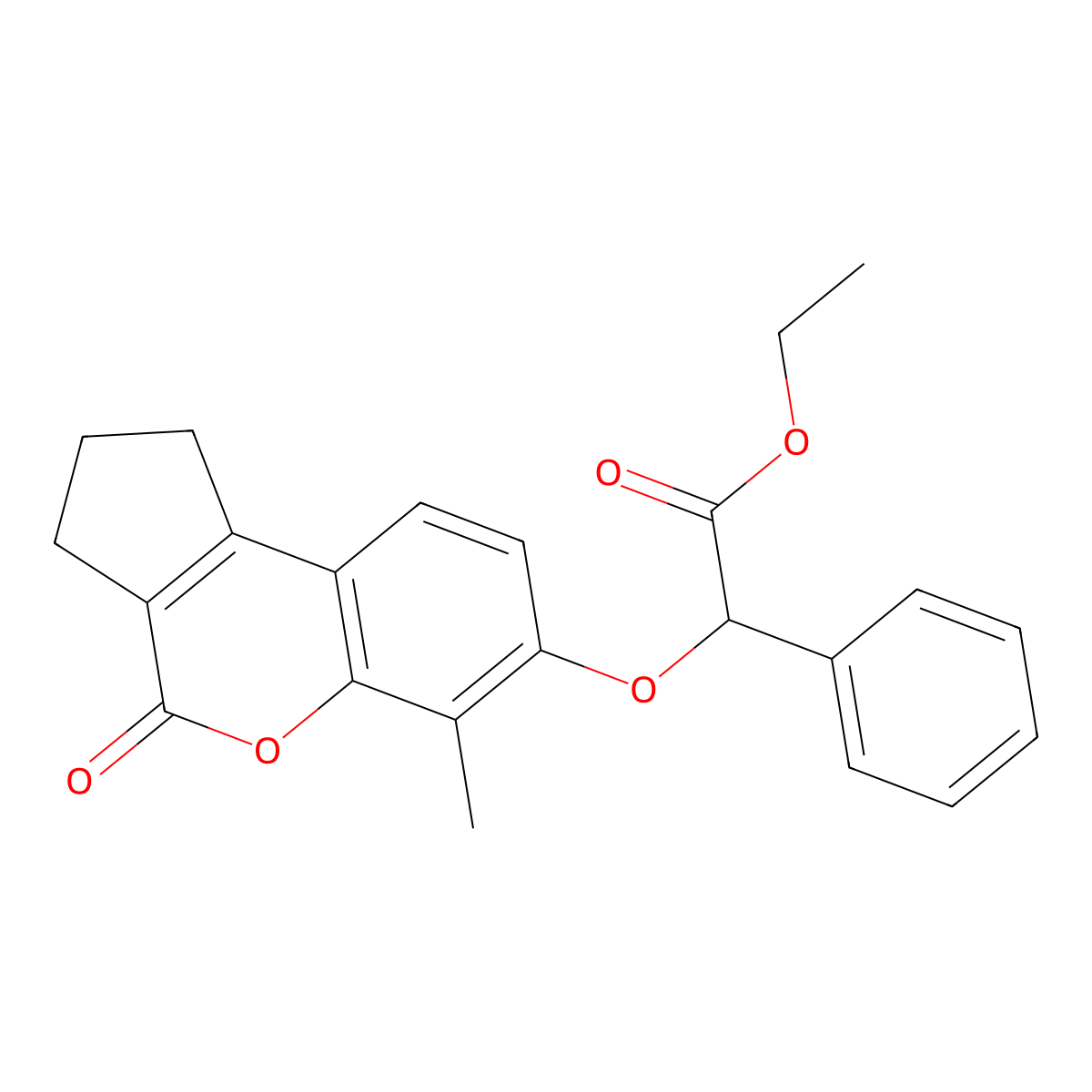 Ethyl [(6-methyl-4-oxo-1,2,3,4-tetrahydrocyclopenta[c]chromen-7-yl)oxy](phenyl)acetate molecular structure, CAS 405917-07-9