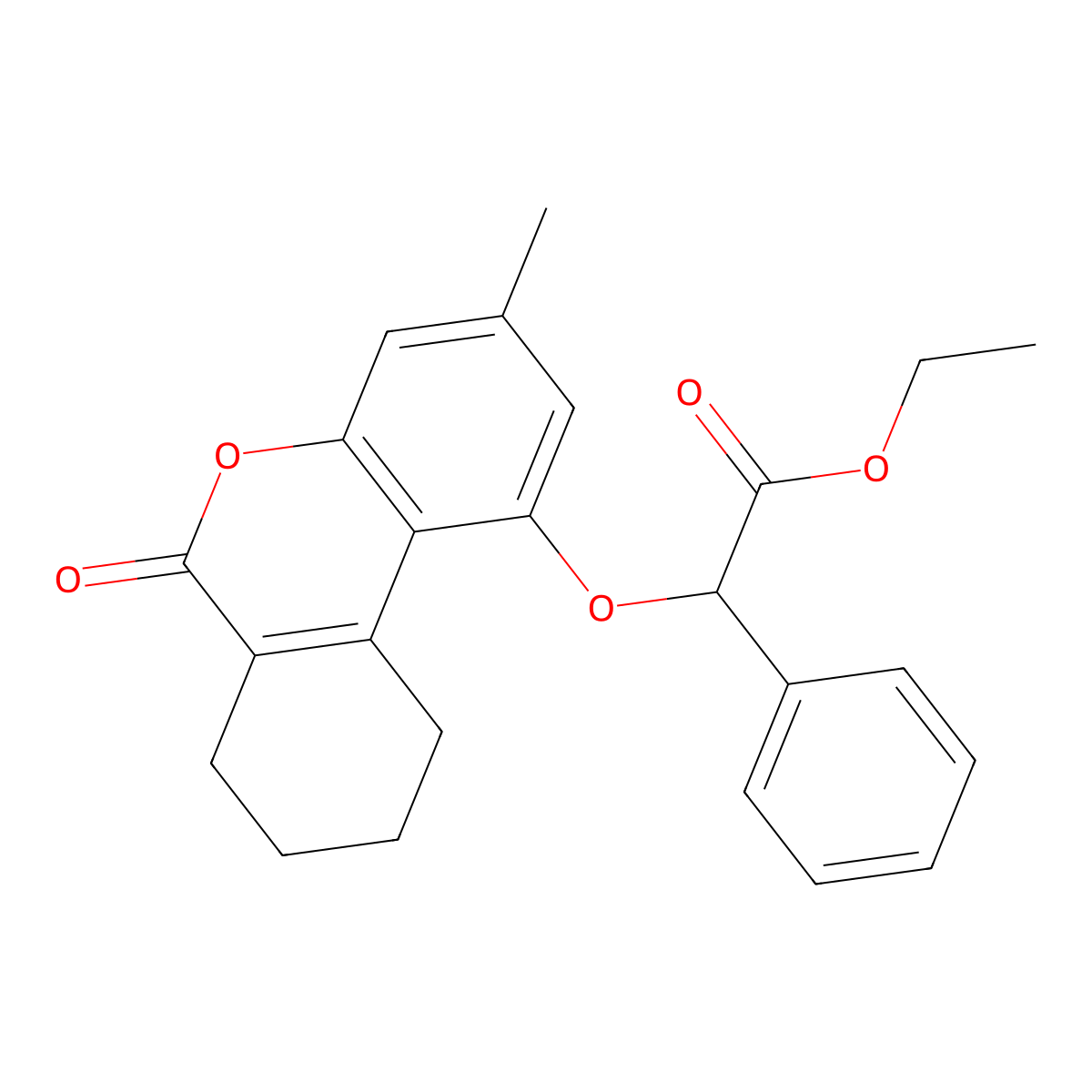ethyl [(3-methyl-6-oxo-7,8,9,10-tetrahydro-6H-benzo[c]chromen-1-yl)oxy](phenyl)acetate molecular structure, CAS 405917-09-1