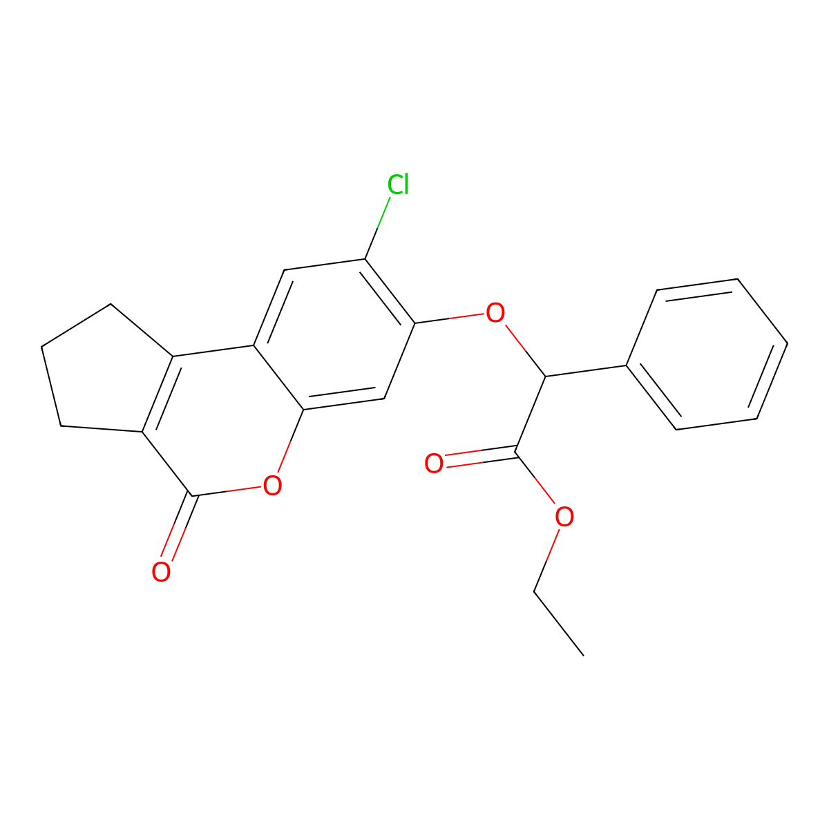 Ethyl [(8-chloro-4-oxo-1,2,3,4-tetrahydrocyclopenta[c]chromen-7-yl)oxy](phenyl)acetate molecular structure, CAS 405917-12-6