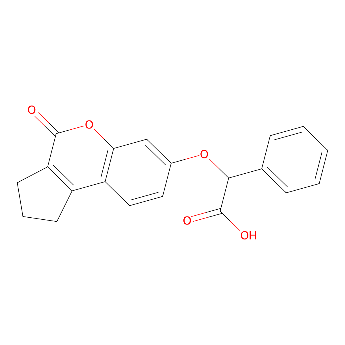 [(4-Oxo-1,2,3,4-tetrahydrocyclopenta[c]chromen-7-yl)oxy](phenyl)acetic acid molecular structure, CAS 405917-17-1