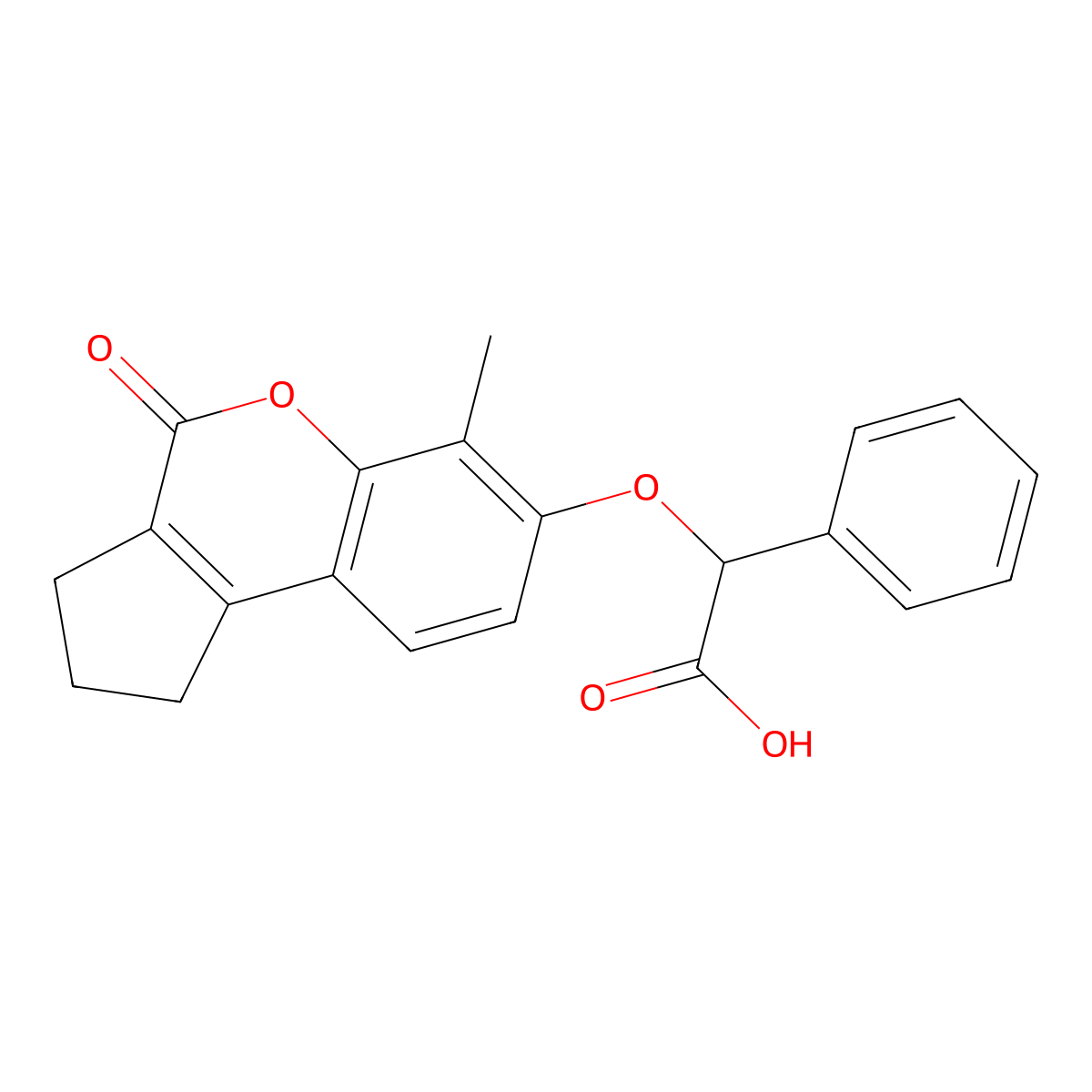 [(6-Methyl-4-oxo-1,2,3,4-tetrahydrocyclopenta[c]chromen-7-yl)oxy](phenyl)acetic acid molecular structure, CAS 405917-18-2