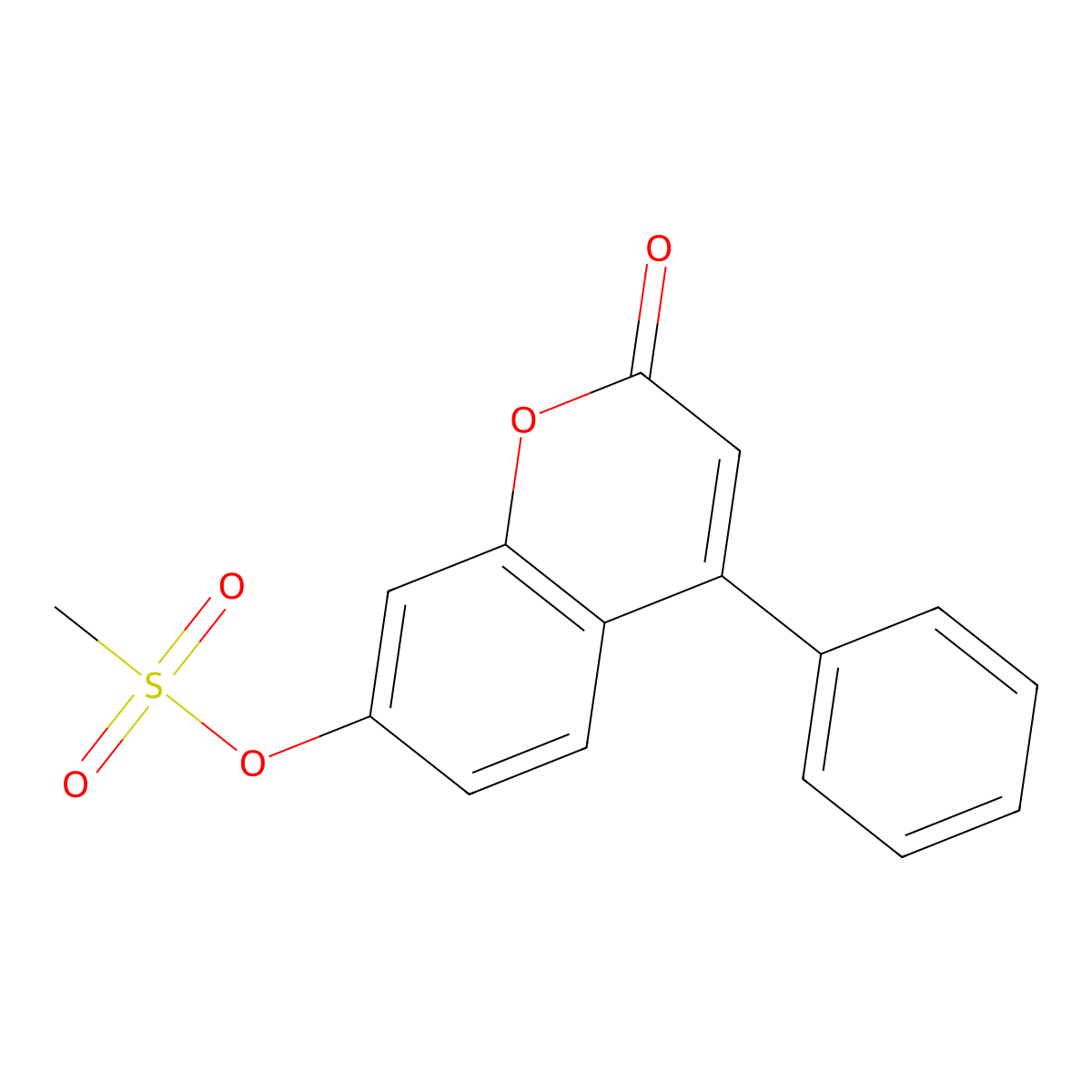 2-oxo-4-phenyl-2H-chromen-7-yl methanesulfonate molecular structure, CAS 405918-70-9