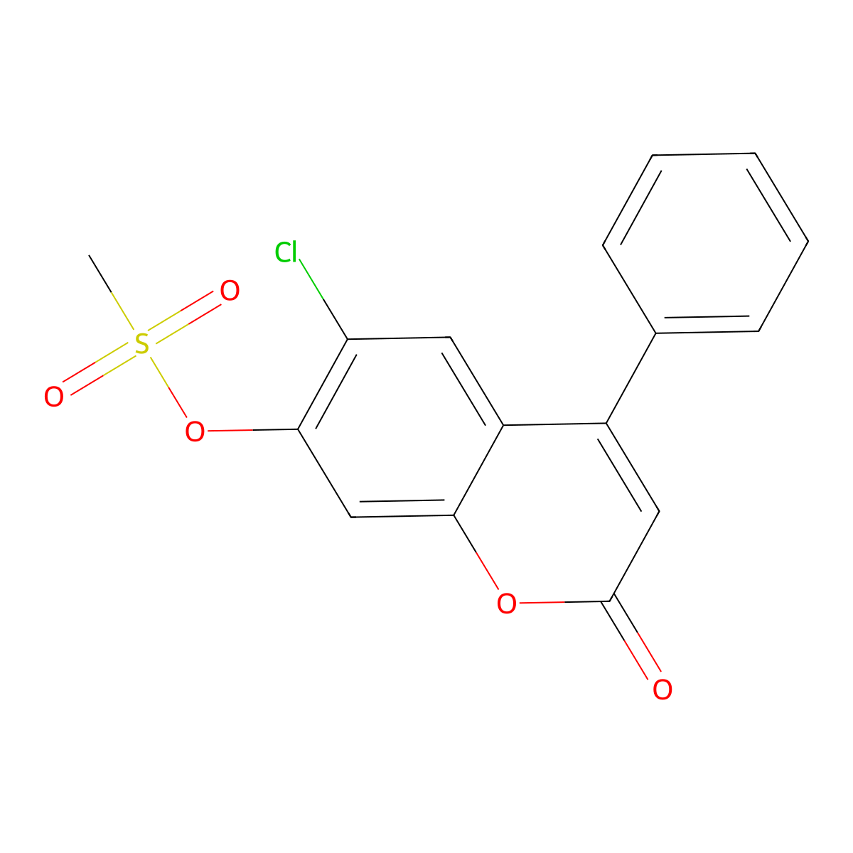 6-chloro-2-oxo-4-phenyl-2H-chromen-7-yl methanesulfonate molecular structure, CAS 405918-73-2