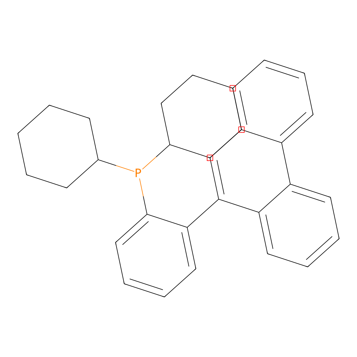 Dicyclohexyl(2-(phenanthren-9-yl)phenyl)phosphane molecular structure, CAS 405919-41-7