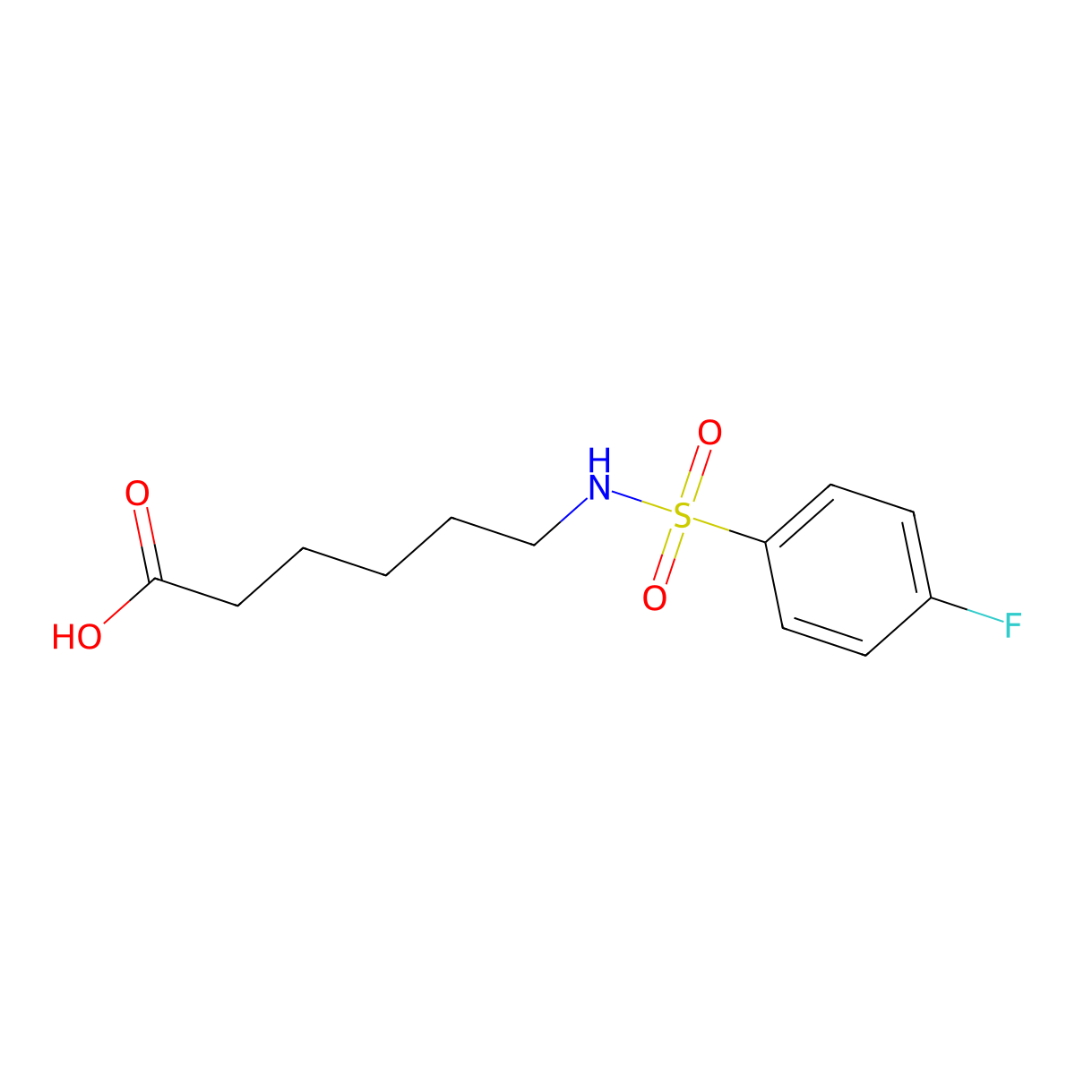6-(4-Fluorobenzenesulfonamido)hexanoic acid molecular structure, CAS 405919-76-8