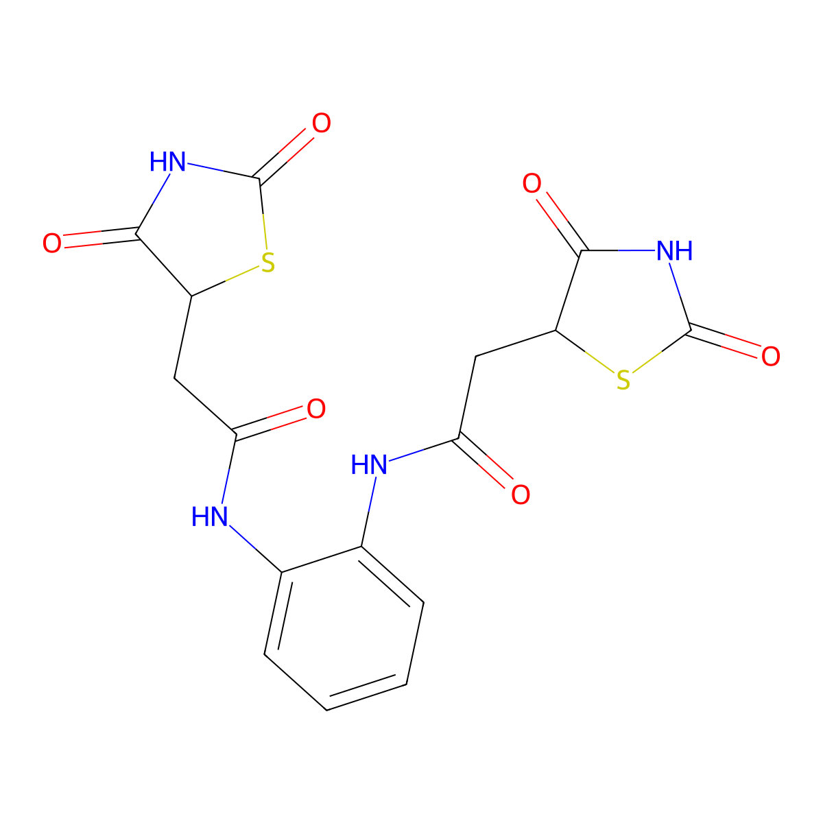 2-(2,4-dioxo-1,3-thiazolidin-5-yl)-N-(2-{[(2,4-dioxo-1,3-thiazolidin-5-yl)acetyl]amino}phenyl)acetamide molecular structure, CAS 405919-80-4