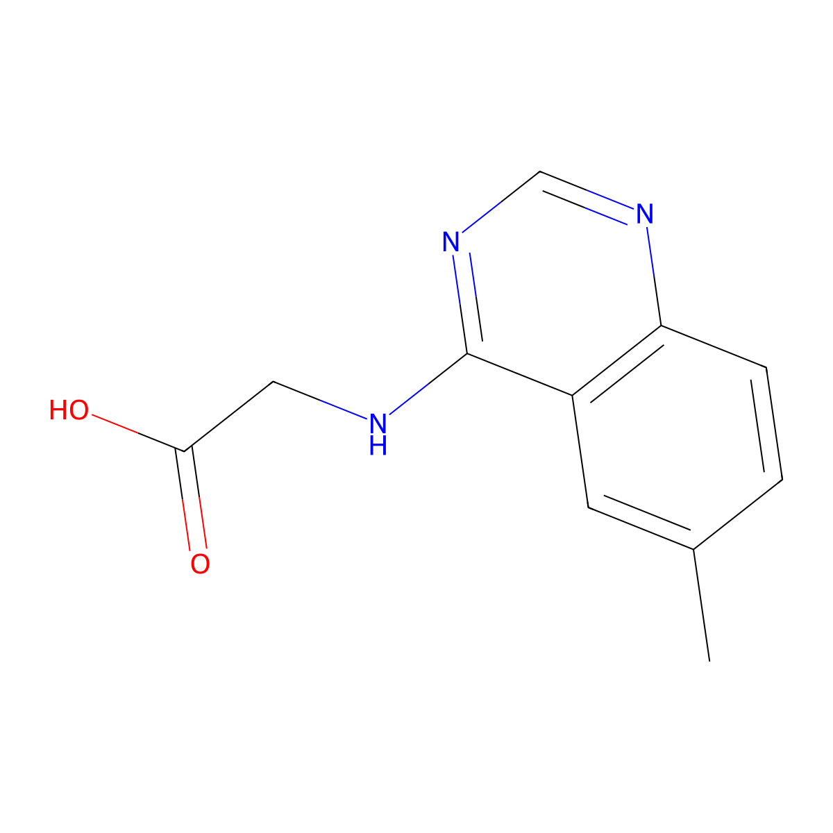 (6-Methyl-quinazolin-4-ylamino)-acetic acid molecular structure, CAS 405920-59-4