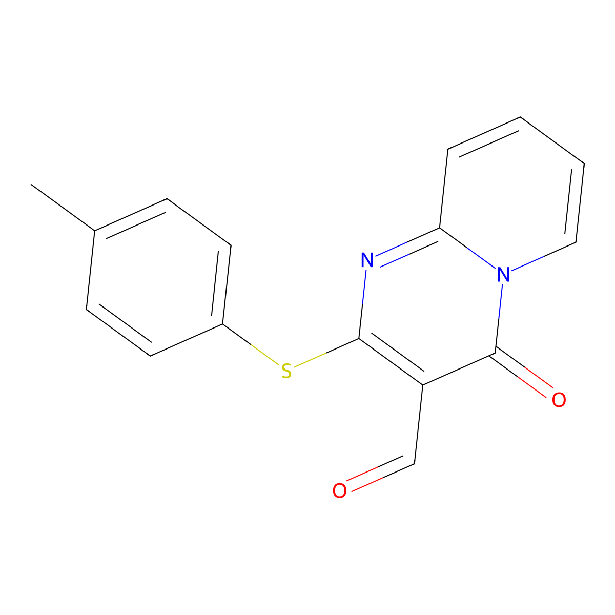 4-Oxo-2-p-tolylsulfanyl-4H-pyrido[1,2-a]pyrimidine-3-carbaldehyde molecular structure, CAS 405920-70-9