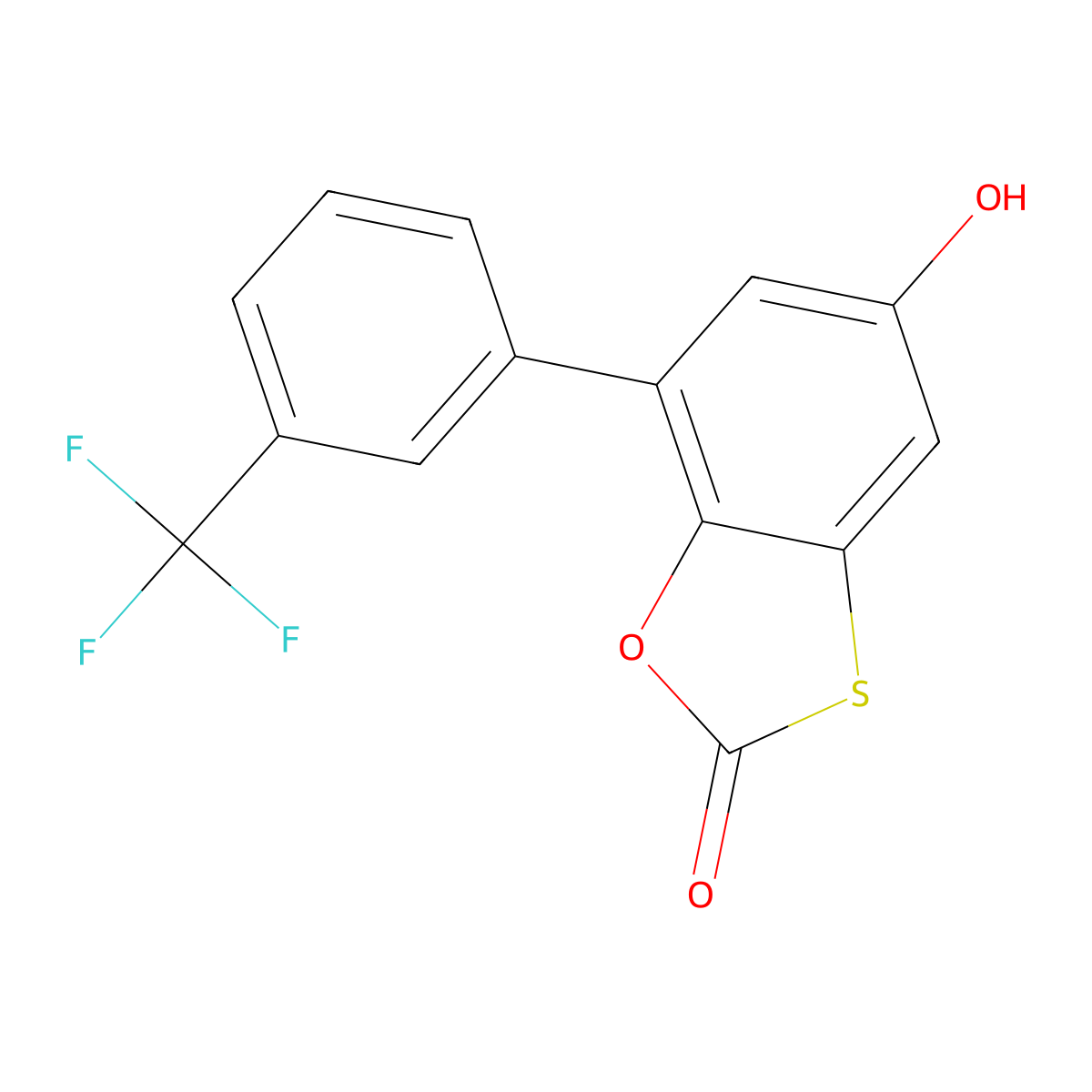 5-Hydroxy-7-[3-(trifluoromethyl)phenyl]-1,3-benzoxathiol-2-one molecular structure, CAS 405921-10-0