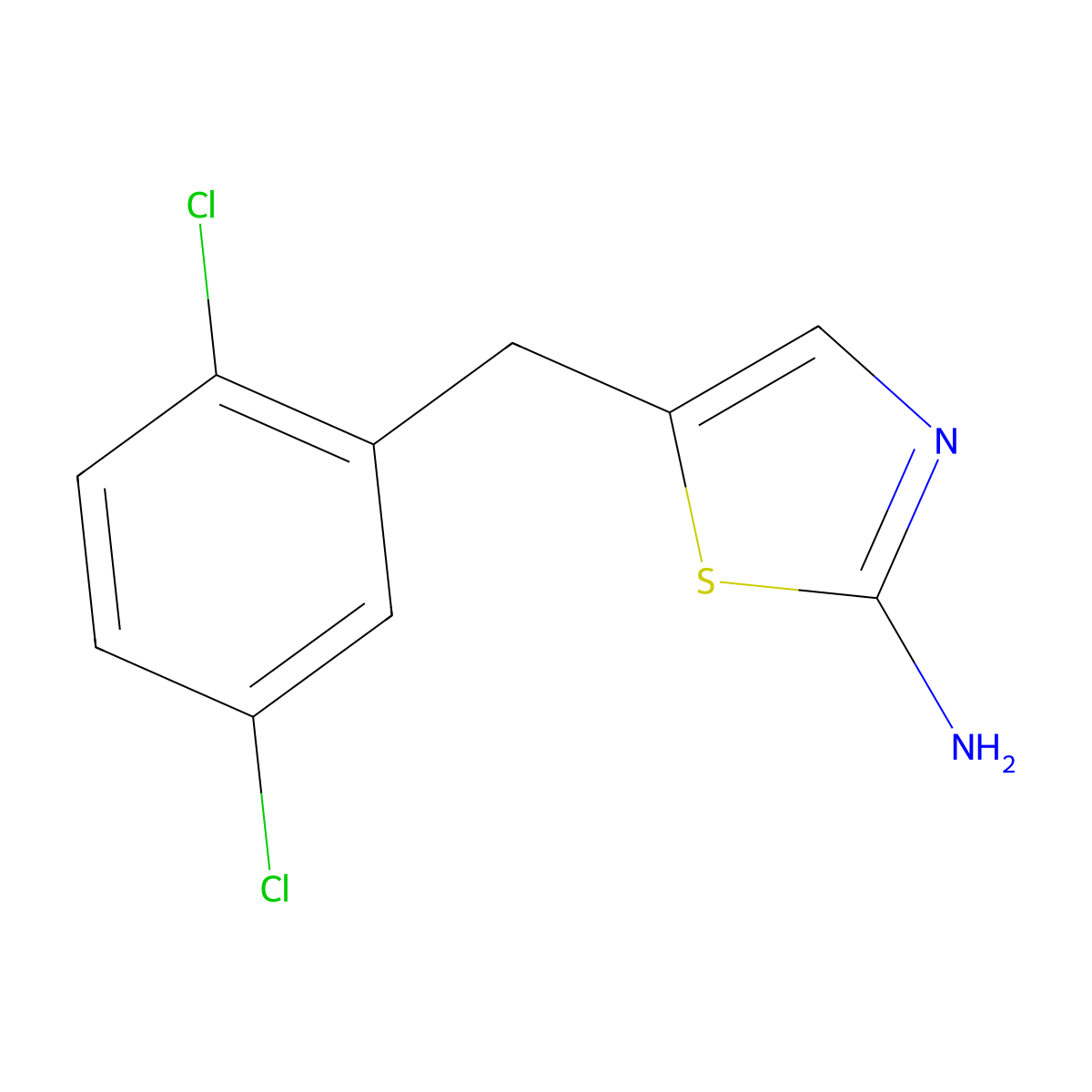 5-[(2,5-Dichlorophenyl)methyl]-1,3-thiazol-2-amine molecular structure, CAS 405921-35-9