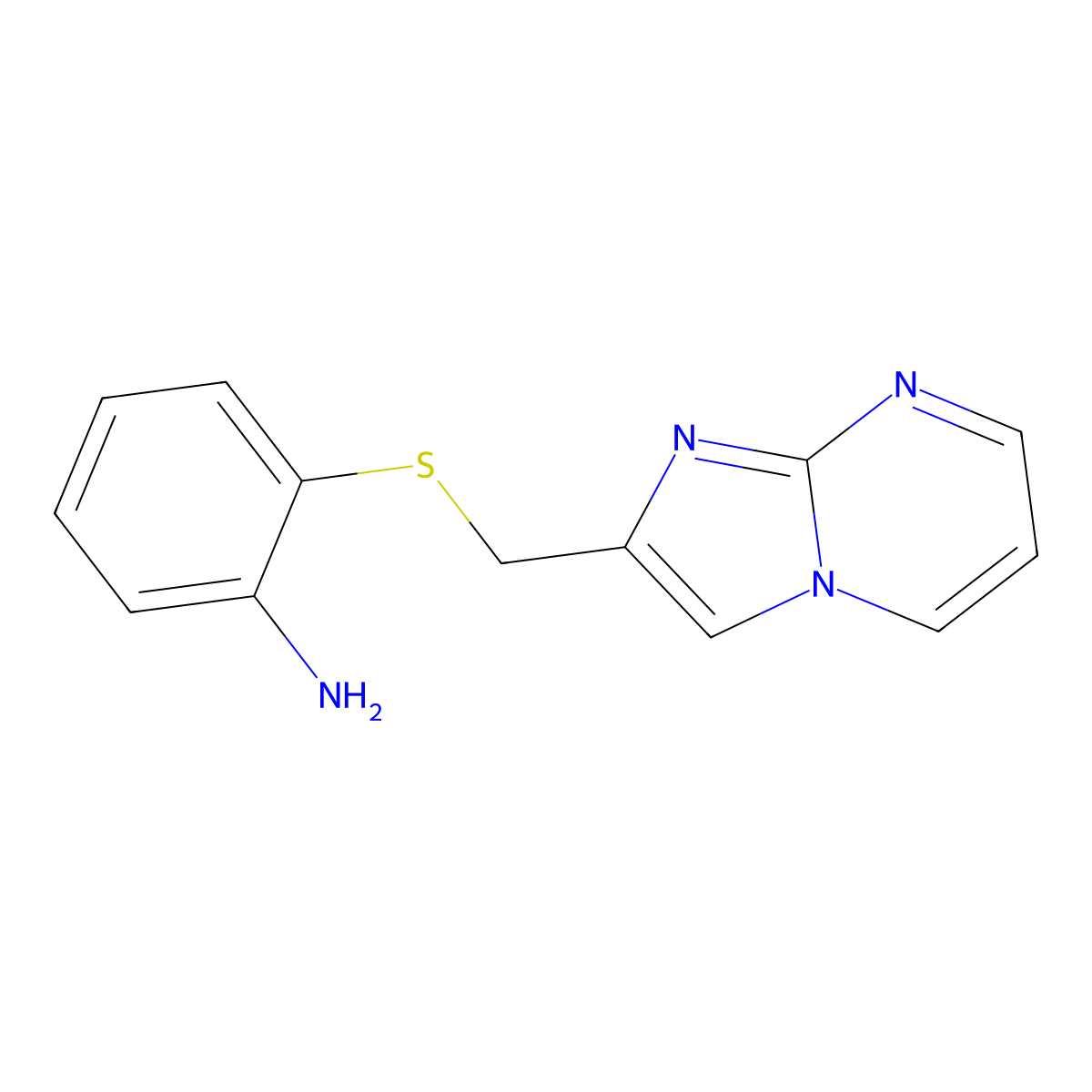 2-[(Imidazo[1,2-a]pyrimidin-2-ylmethyl)sulfanyl]phenylamine molecular structure, CAS 405921-71-3