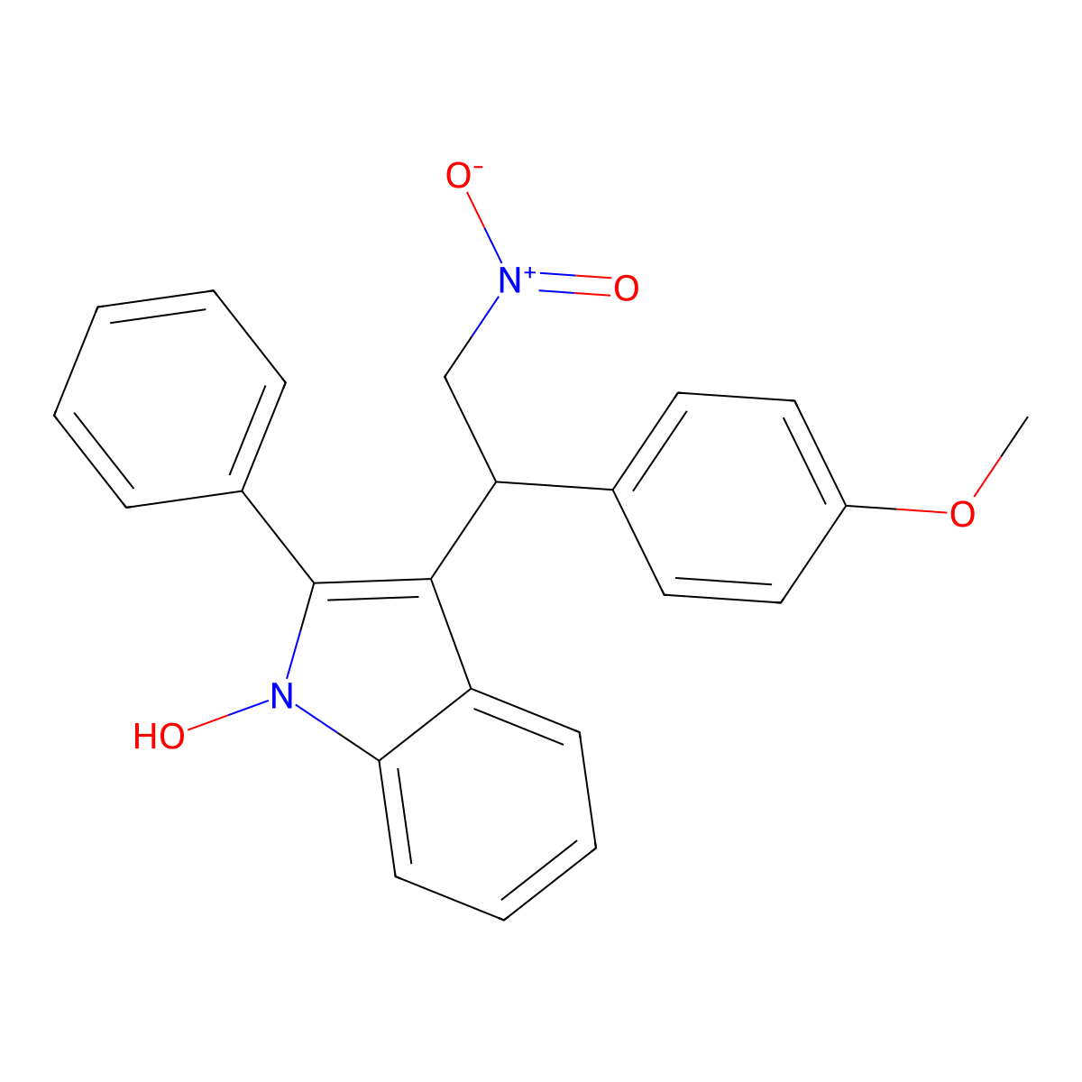 3-[1-(4-Methoxyphenyl)-2-nitroethyl]-2-phenylindol-1-ol molecular structure, CAS 405921-73-5