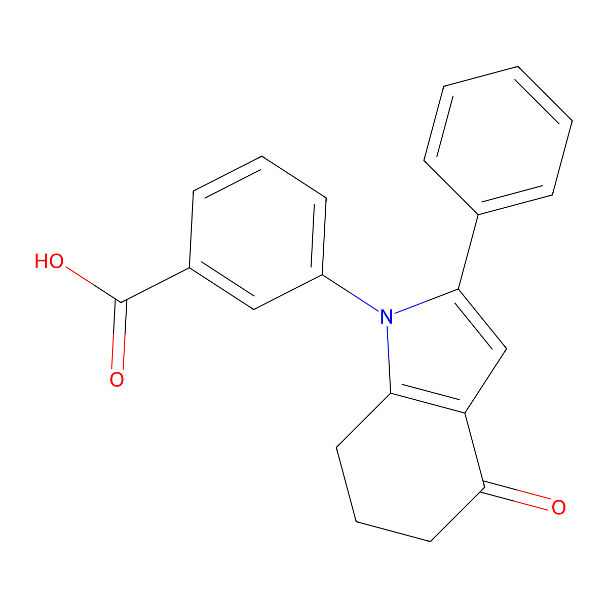 3-(4-oxo-2-phenyl-4,5,6,7-tetrahydro-1H-indol-1-yl)benzoic acid molecular structure, CAS 405921-88-2