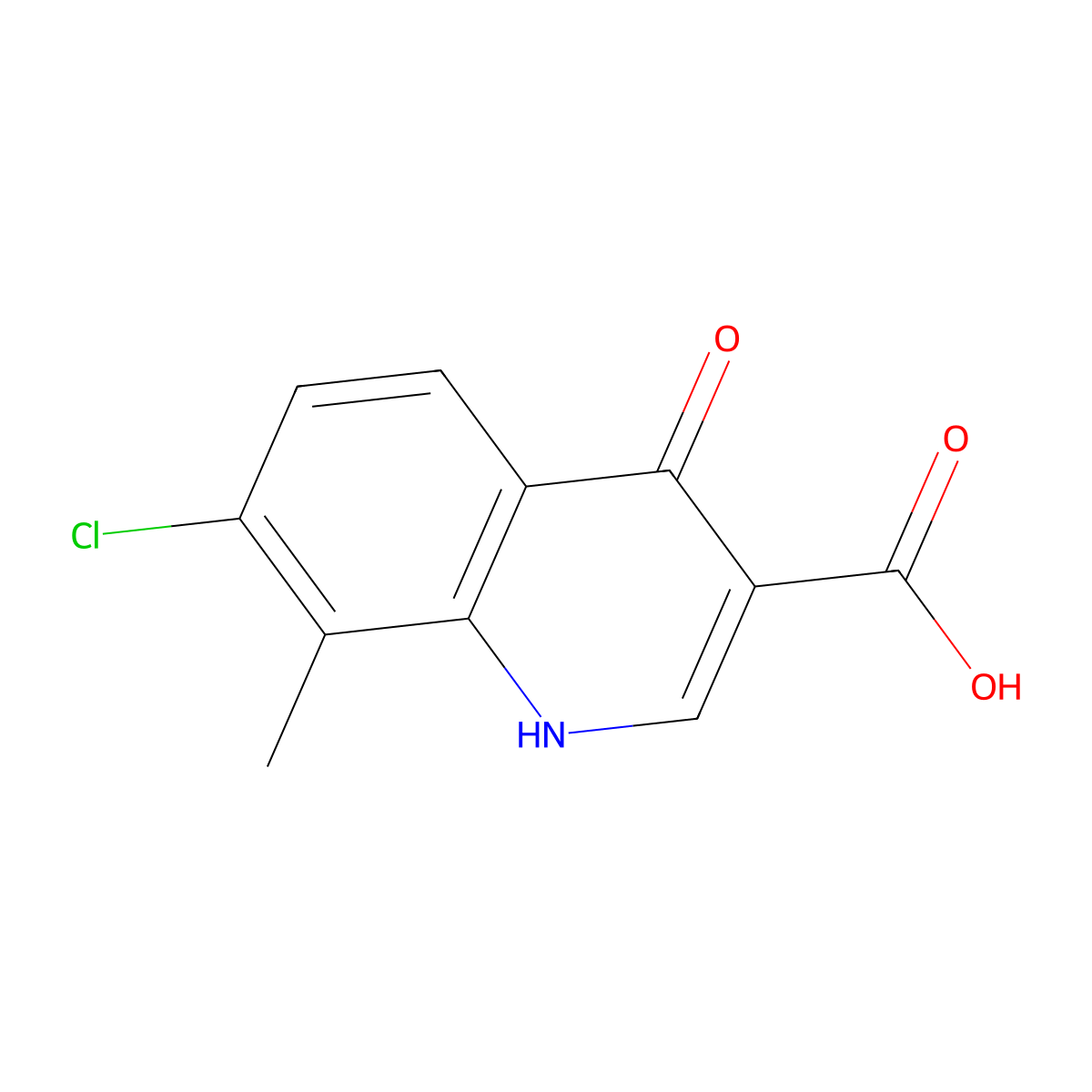 7-Chloro-4-hydroxy-8-methylquinoline-3-carboxylic acid molecular structure, CAS 405923-50-4