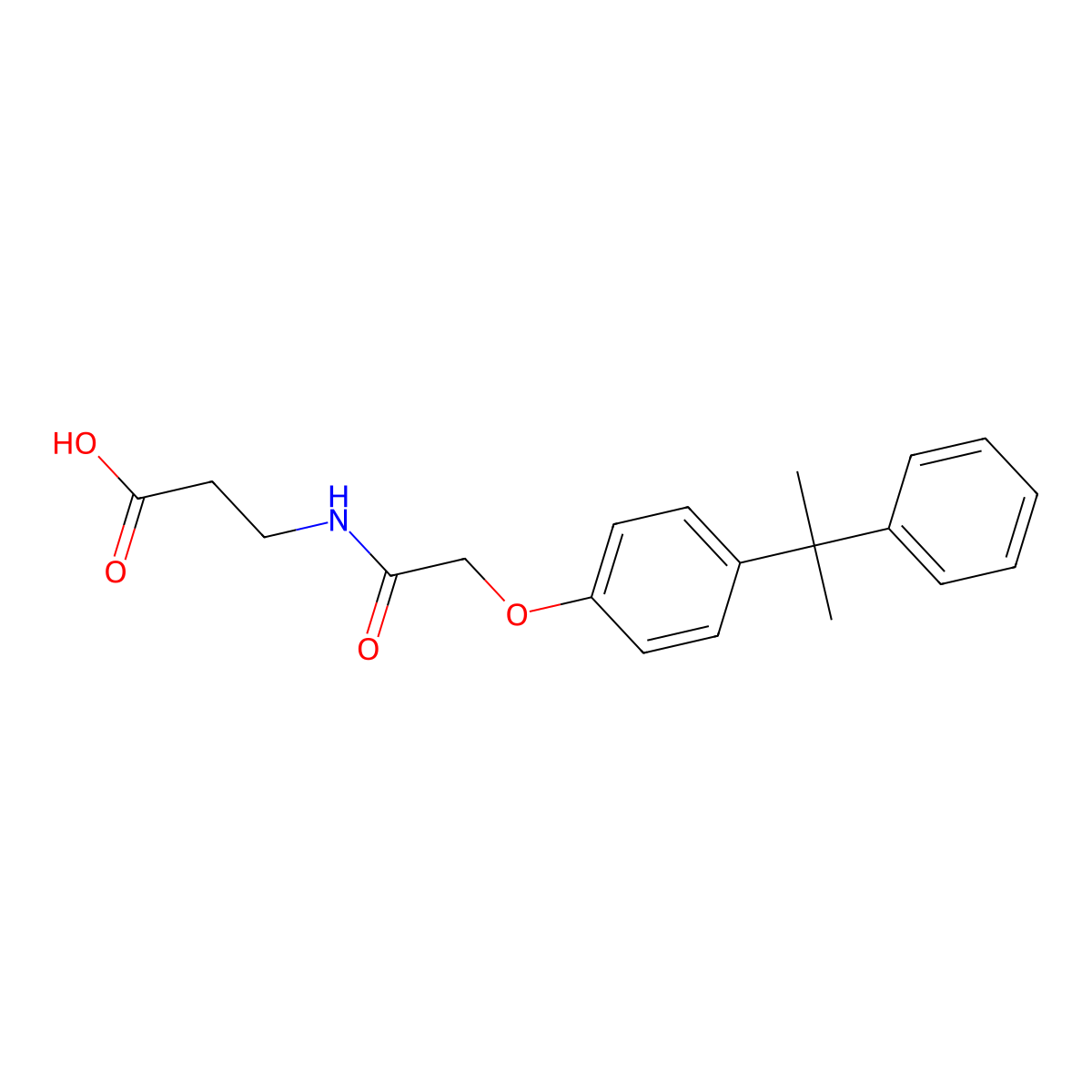 3-{2-[4-(1-Methyl-1-phenylethyl)phenoxy]acetylamino}propanoic acid molecular structure, CAS 405923-73-1
