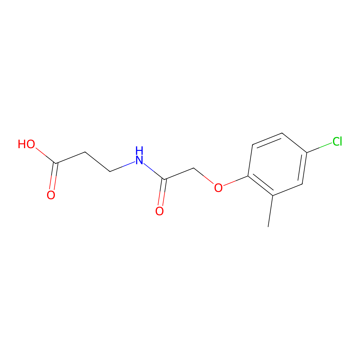 3-(2-(4-Chloro-2-methylphenoxy)acetamido)propanoic acid molecular structure, CAS 405923-74-2