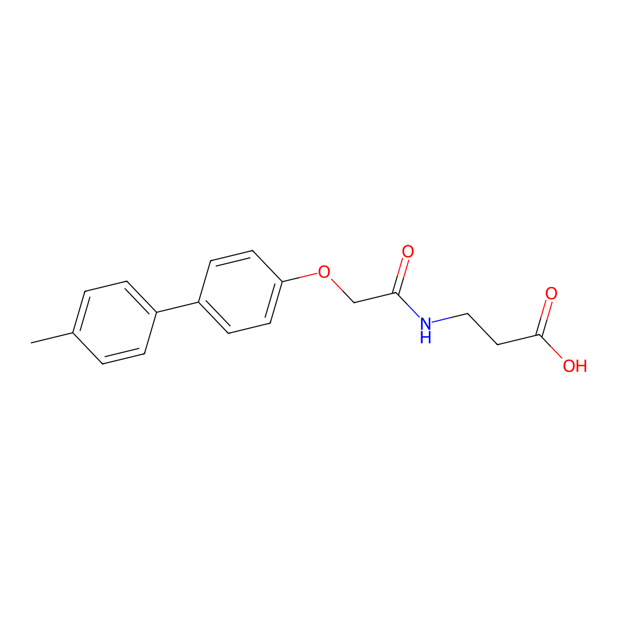 3-{2-[4-(4-Methylphenyl)phenoxy]acetylamino}propanoic acid molecular structure, CAS 405923-76-4