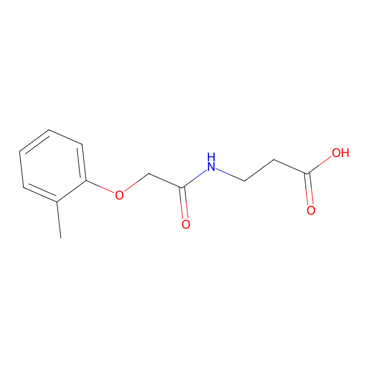 3-(2-(o-Tolyloxy)acetamido)propanoic acid molecular structure, CAS 405923-79-7