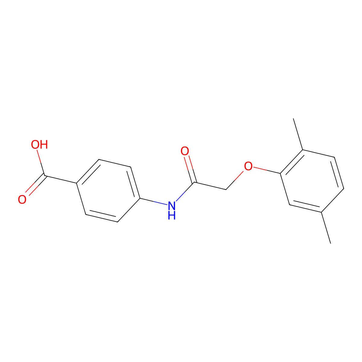 4-{[(2,5-Dimethylphenoxy)acetyl]amino}benzoic acid molecular structure, CAS 405924-10-9