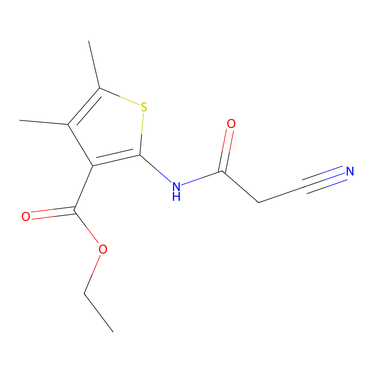 Ethyl 2-[(cyanoacetyl)amino]-4,5-dimethylthiophene-3-carboxylate molecular structure, CAS 405924-25-6