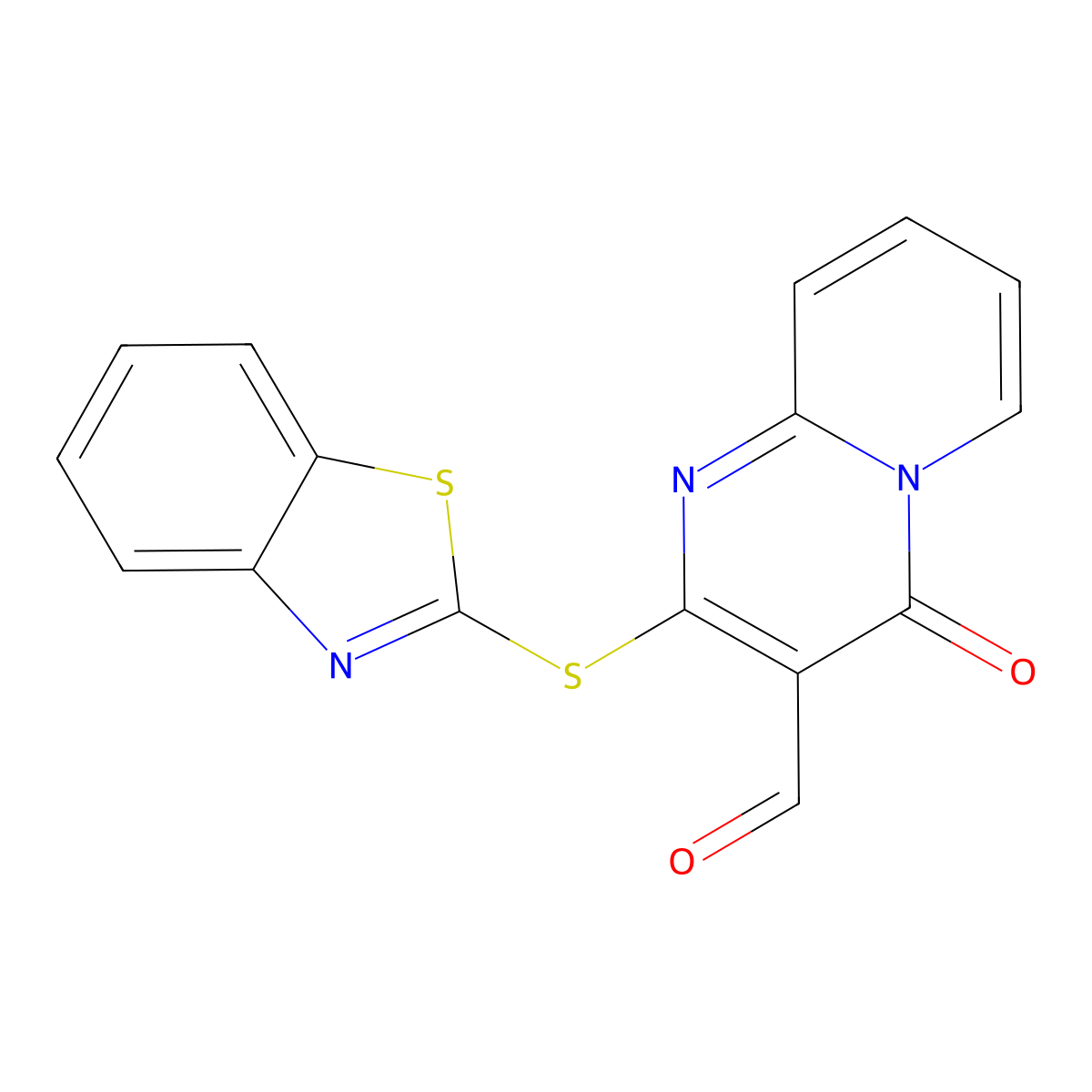 2-(1,3-benzothiazol-2-ylsulfanyl)-4-oxo-4H-pyrido[1,2-a]pyrimidine-3-carbaldehyde molecular structure, CAS 405924-32-5