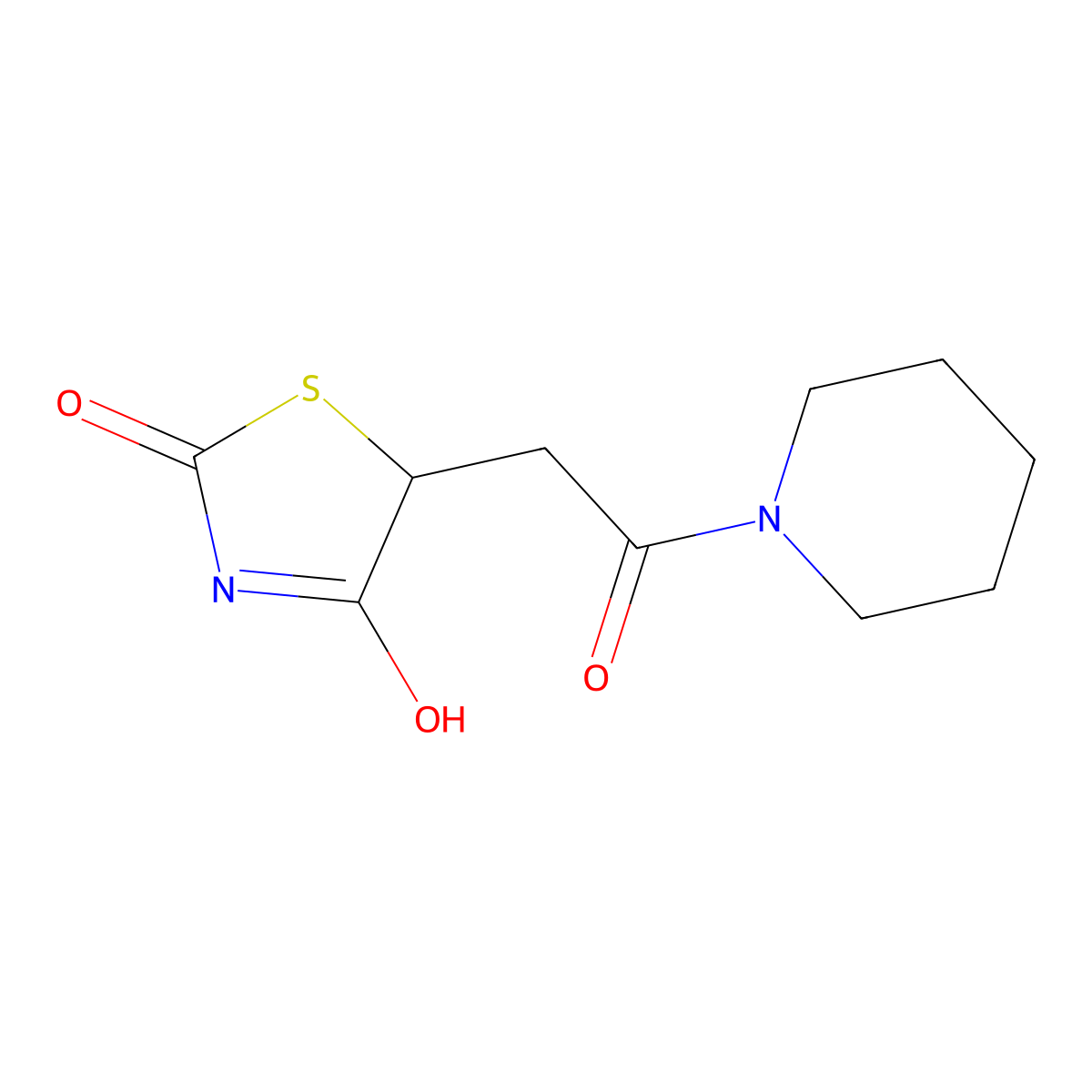 5-(2-Oxo-2-piperidin-1-ylethyl)-1,3-thiazolidine-2,4-dione molecular structure, CAS 405925-45-3