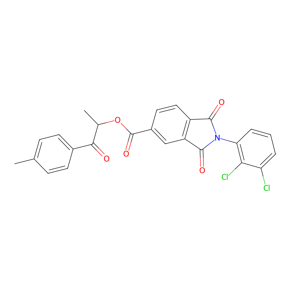 1-(4-methylphenyl)-1-oxopropan-2-yl 2-(2,3-dichlorophenyl)-1,3-dioxo-2,3-dihydro-1H-isoindole-5-carboxylate molecular structure, CAS 405926-38-7