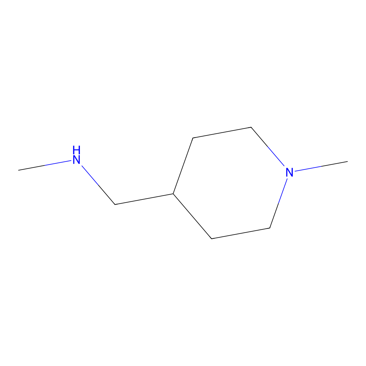 Methyl((1-methylpiperidin-4-yl)methyl)amine molecular structure, CAS 405928-19-0