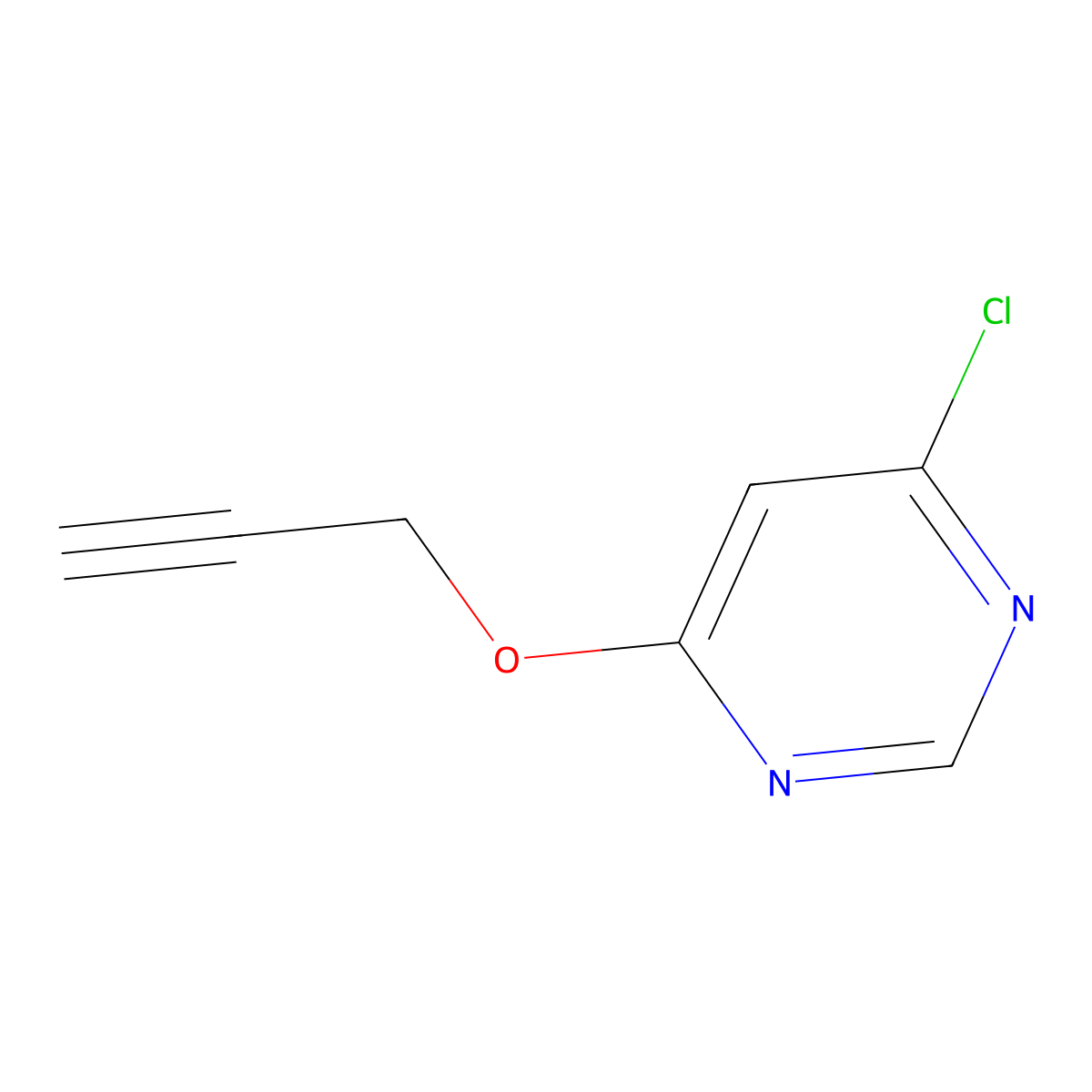 4-Chloro-6-(prop-2-yn-1-yloxy)pyrimidine molecular structure, CAS 405930-63-4