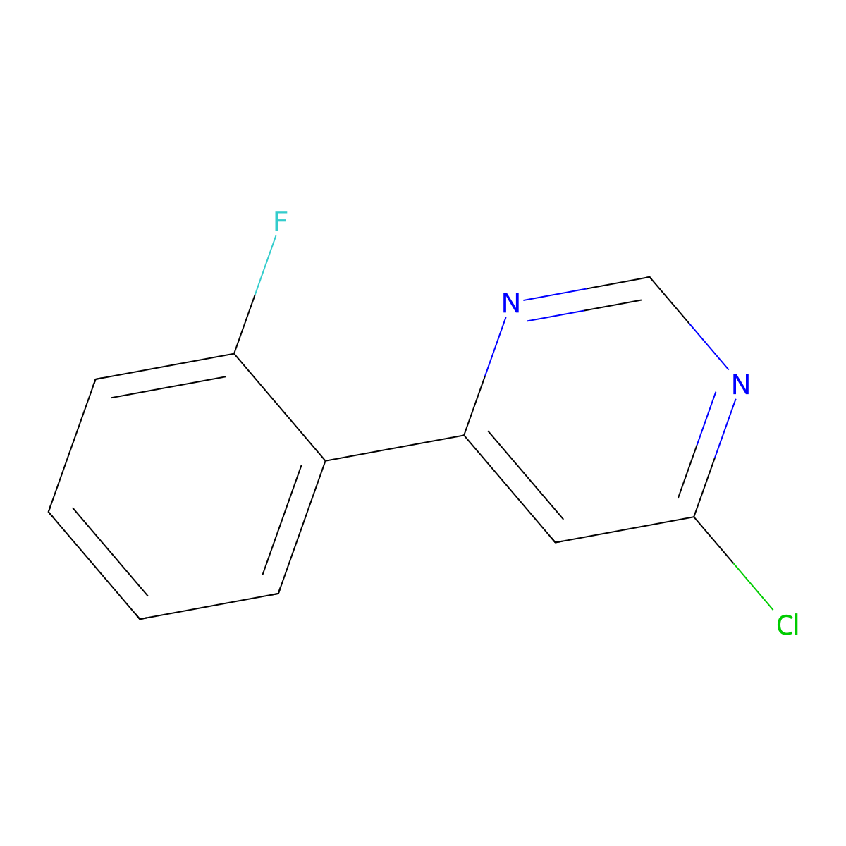 4-Chloro-6-(2-fluorophenyl)pyrimidine molecular structure, CAS 405930-66-7