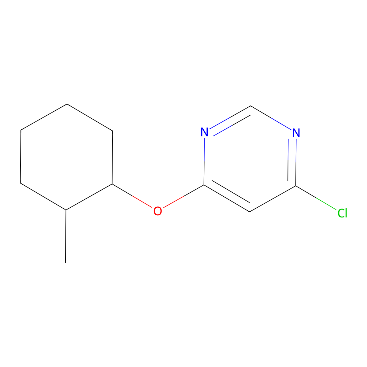 4-Chloro-6-(2-methylcyclohexyloxy)pyrimidine molecular structure, CAS 405931-07-9