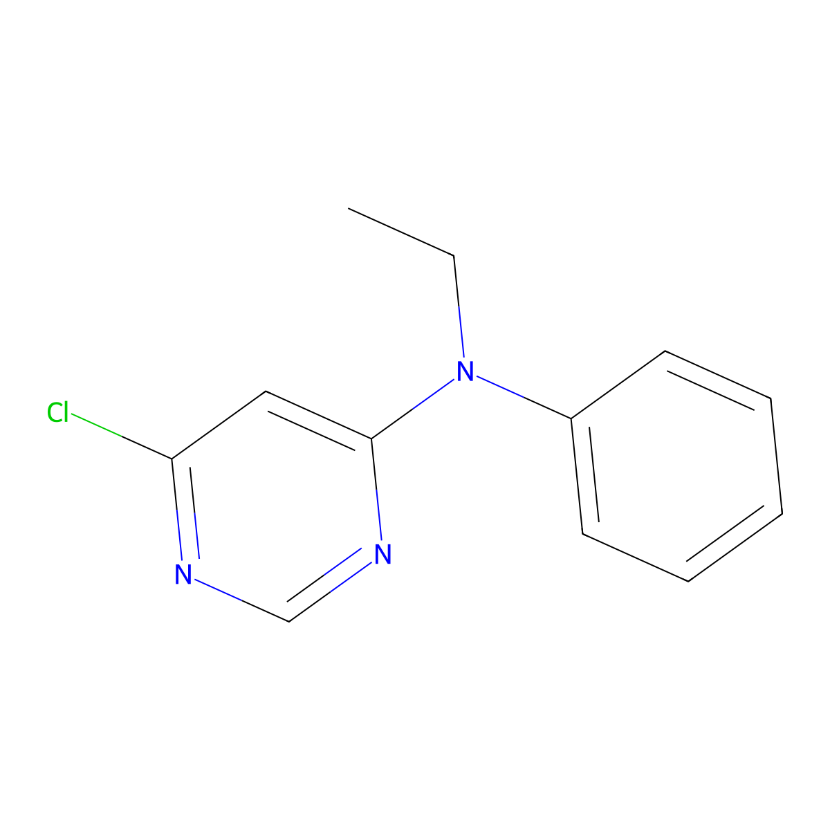 6-chloro-N-ethyl-N-phenylpyrimidin-4-amine molecular structure, CAS 405931-48-8