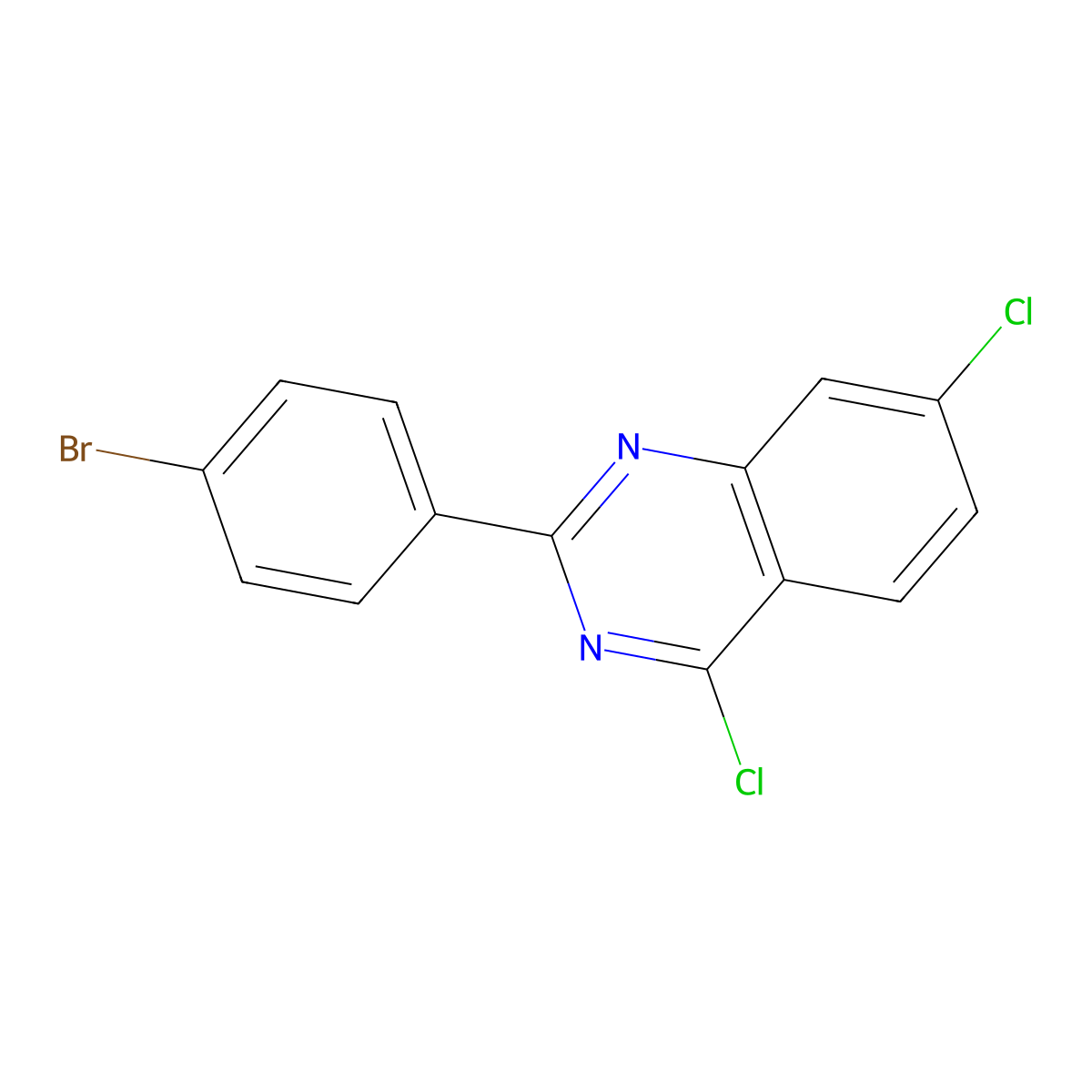 2-(4-Bromophenyl)-4,7-dichloroquinazoline molecular structure, CAS 405933-94-0