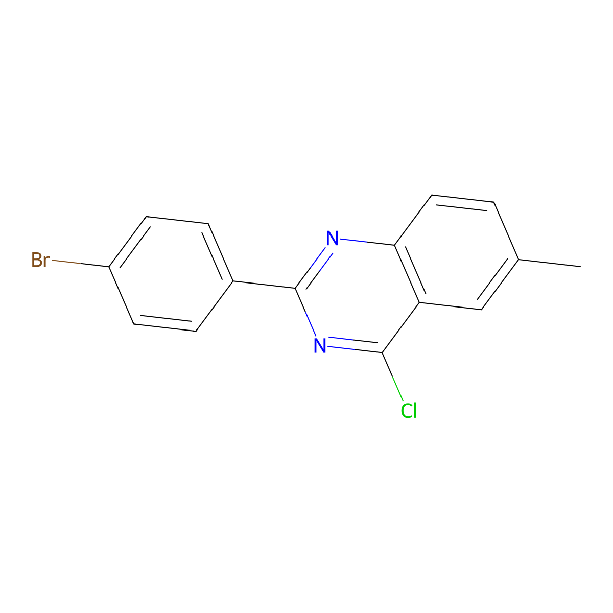 2-(4-Bromophenyl)-4-chloro-6-methylquinazoline molecular structure, CAS 405933-97-3
